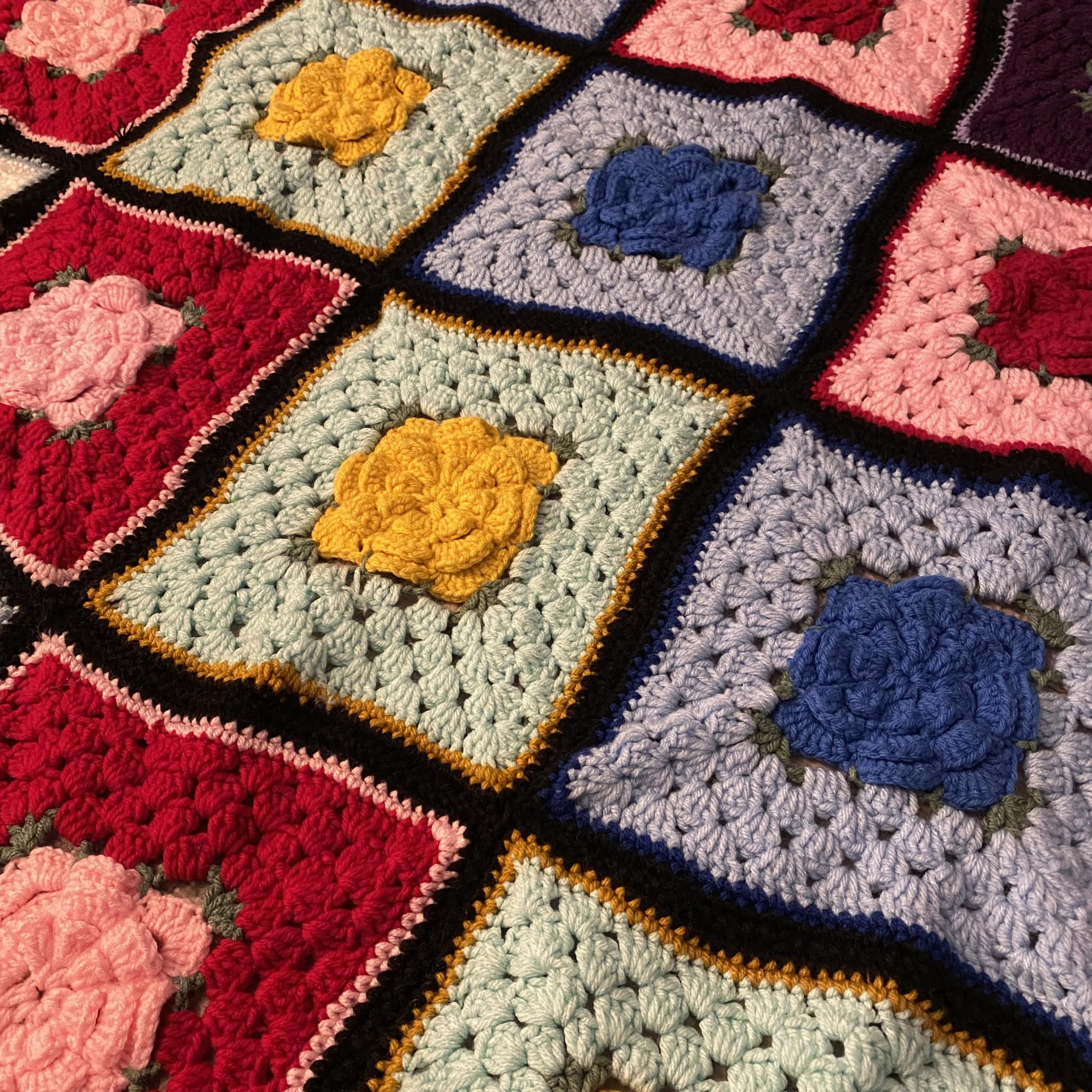 Vintage crochet blanket find in thrift shop