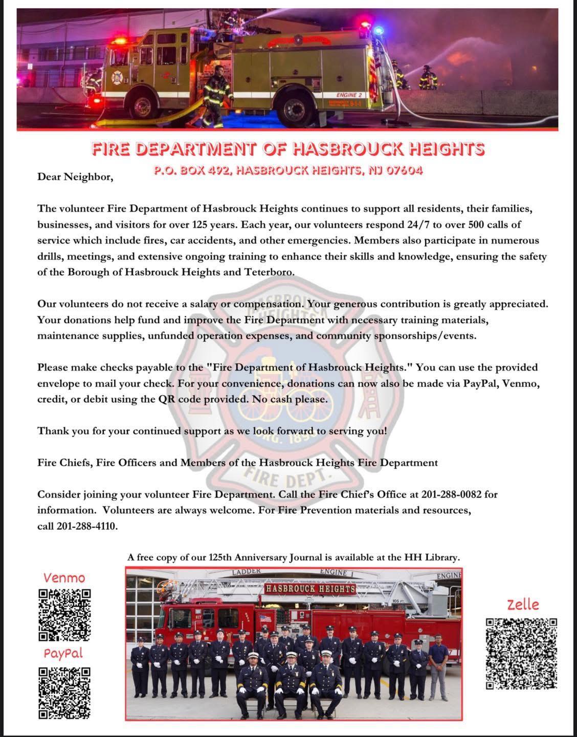 Hasbrouck - Another friendly reminder that the HHFD began its annual ...