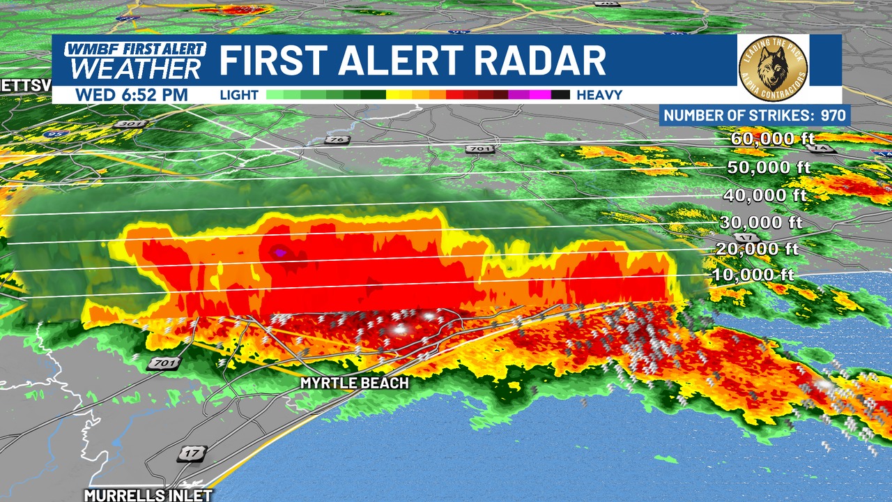 Chief - 6:52 PM - Notice how dark it has become as these storms move in ...