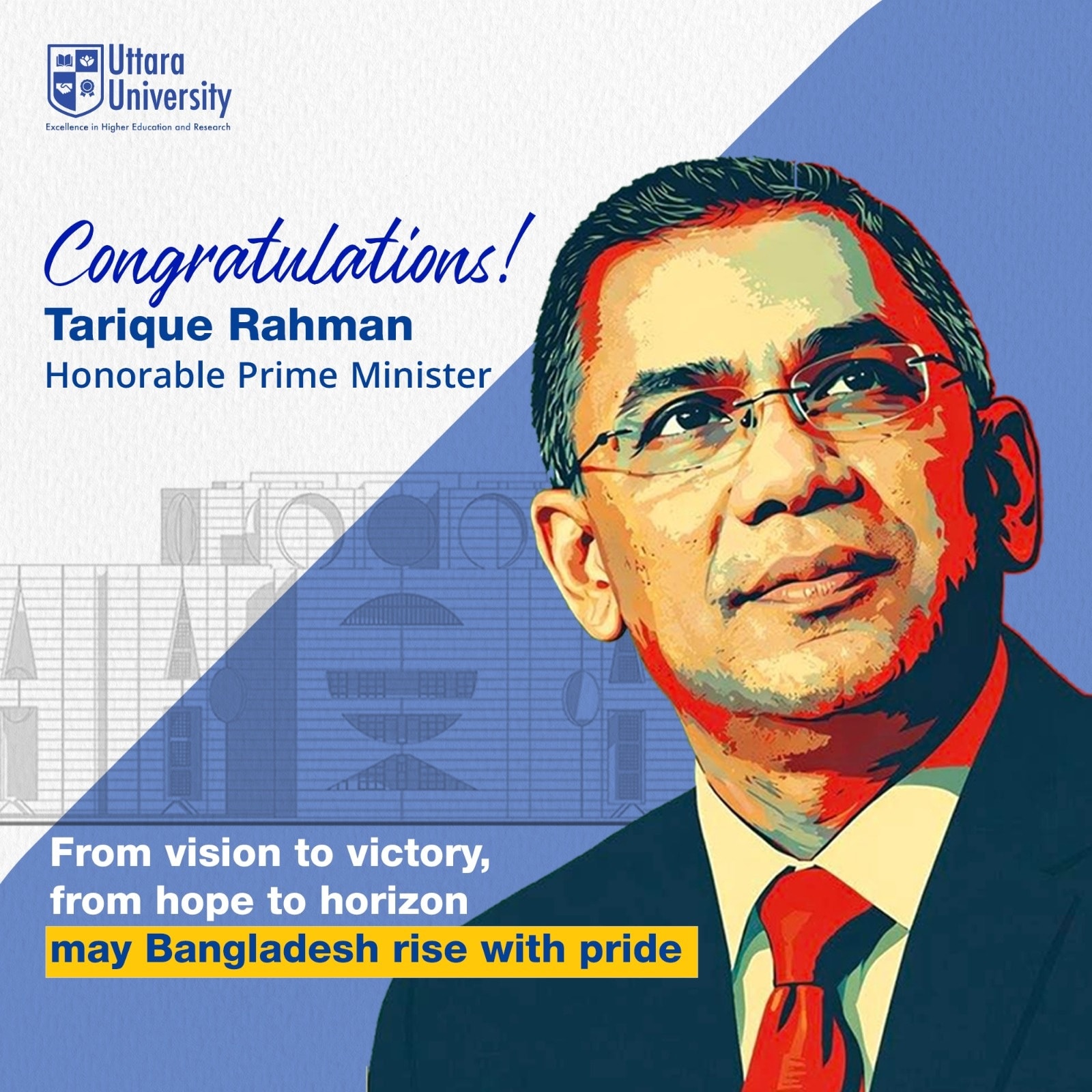 Uttara - Heartiest congratulations to our Honorable Prime Minister of ...