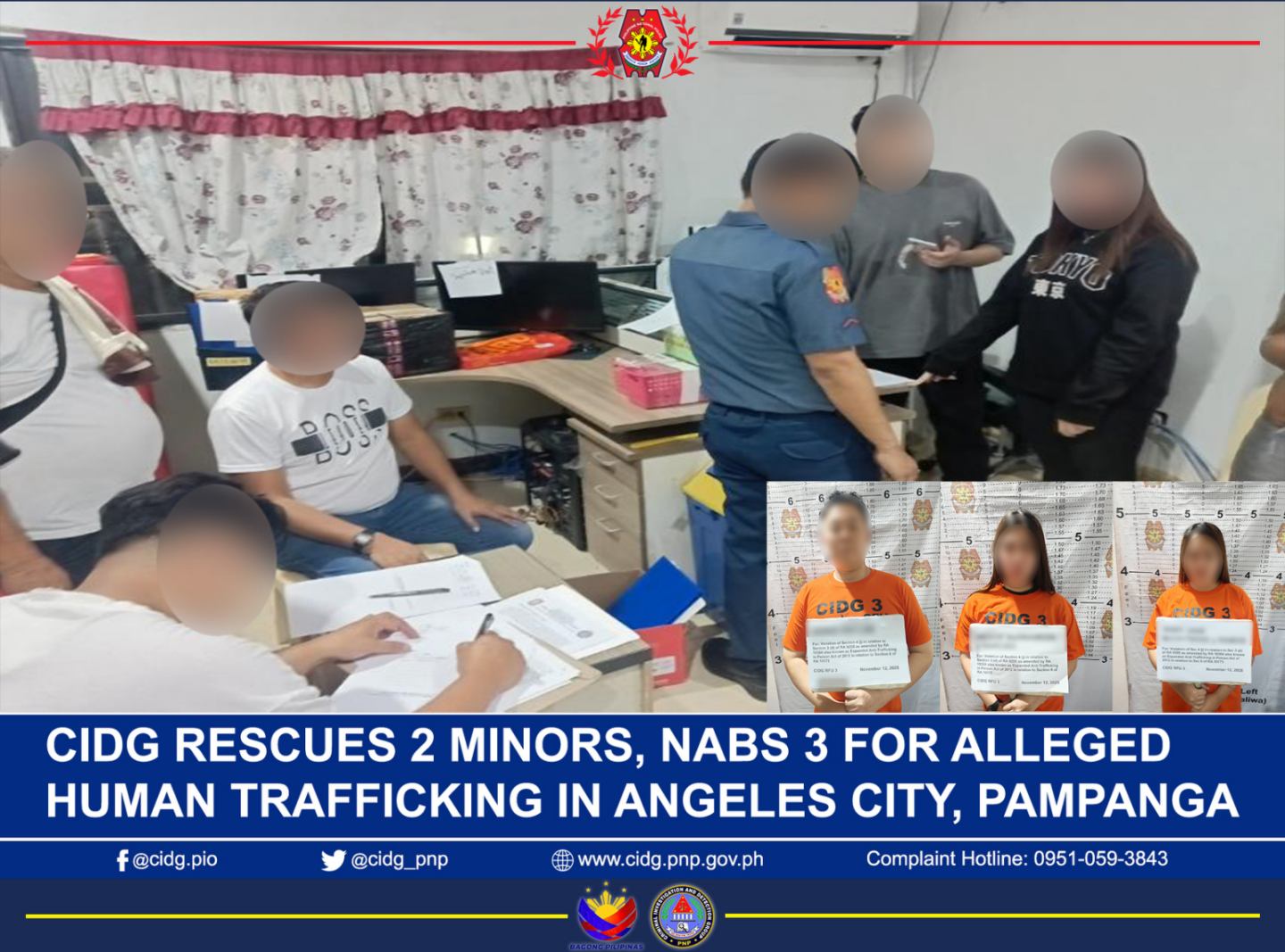 Criminal - CIDG RESCUES 2 MINORS, NABS 3 FOR ALLEGED HUMAN TRAFFICKING ...