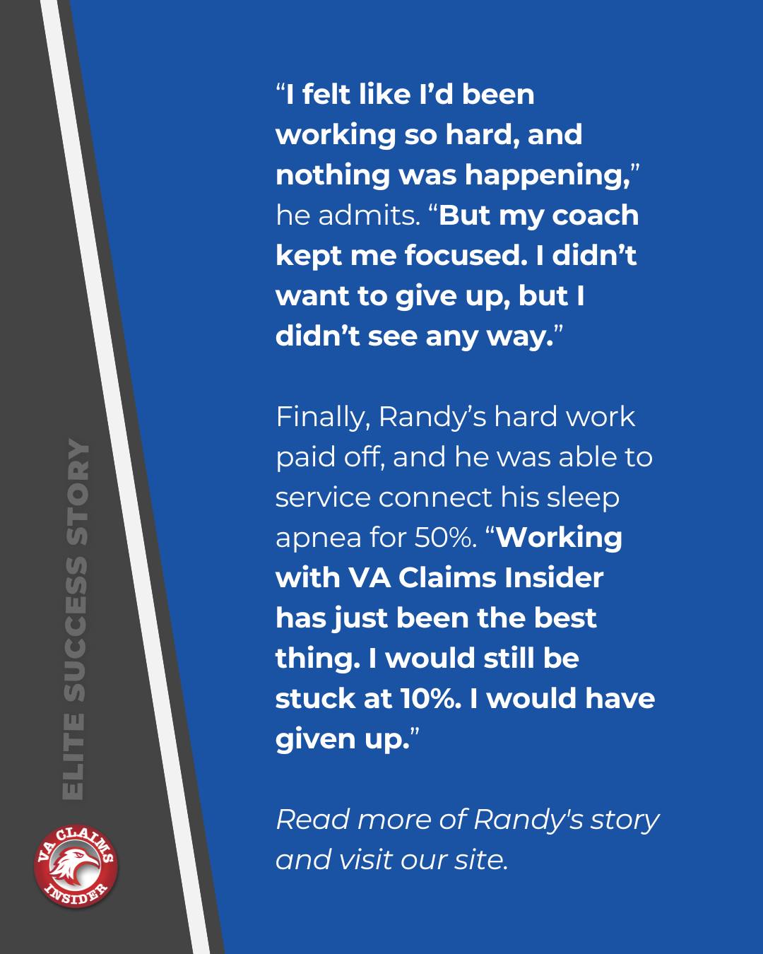 VA - Educating and empowering veterans, that's why we're here. Randy ...