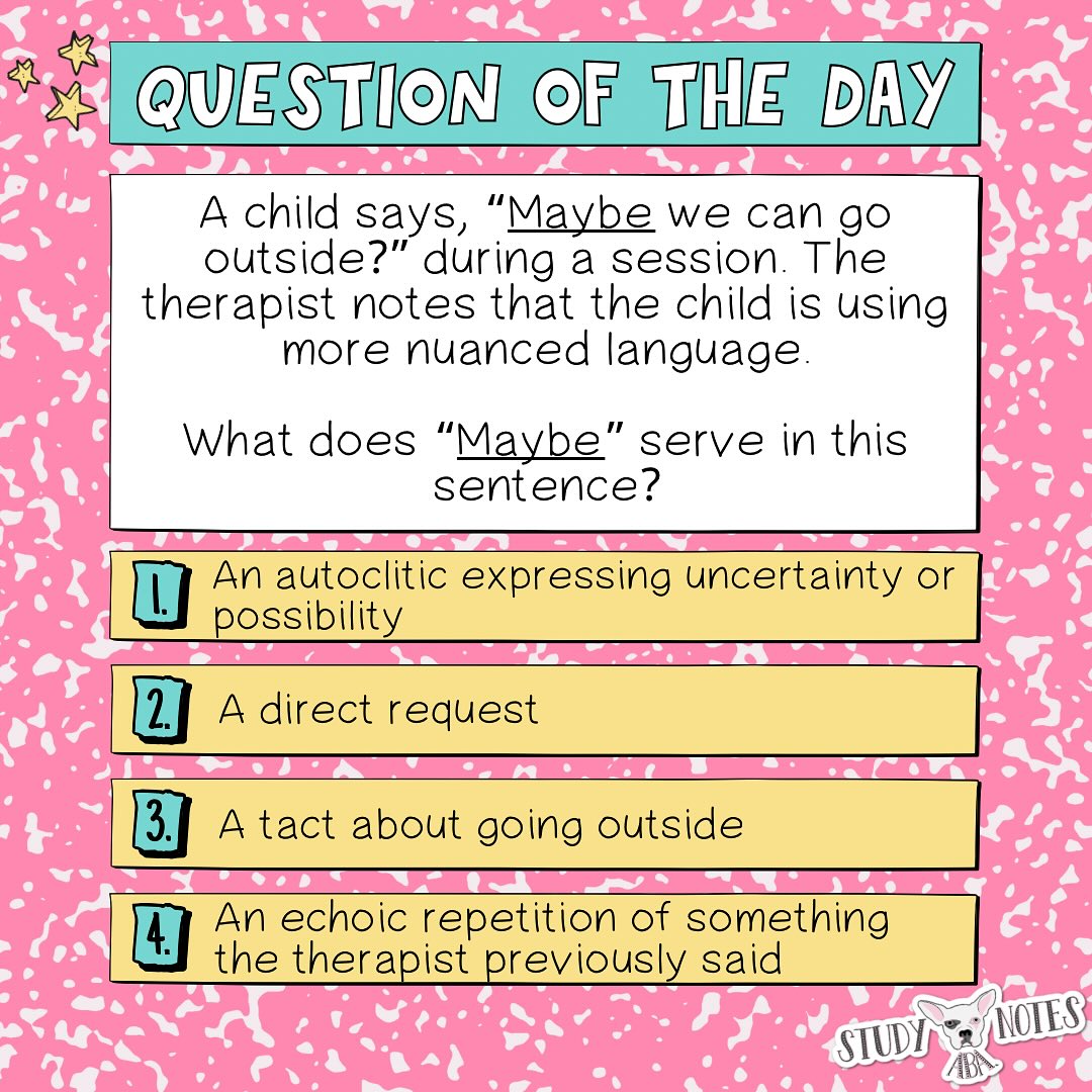 StudyNotesABA - SNABA Question of the Day! What does... | Facebook