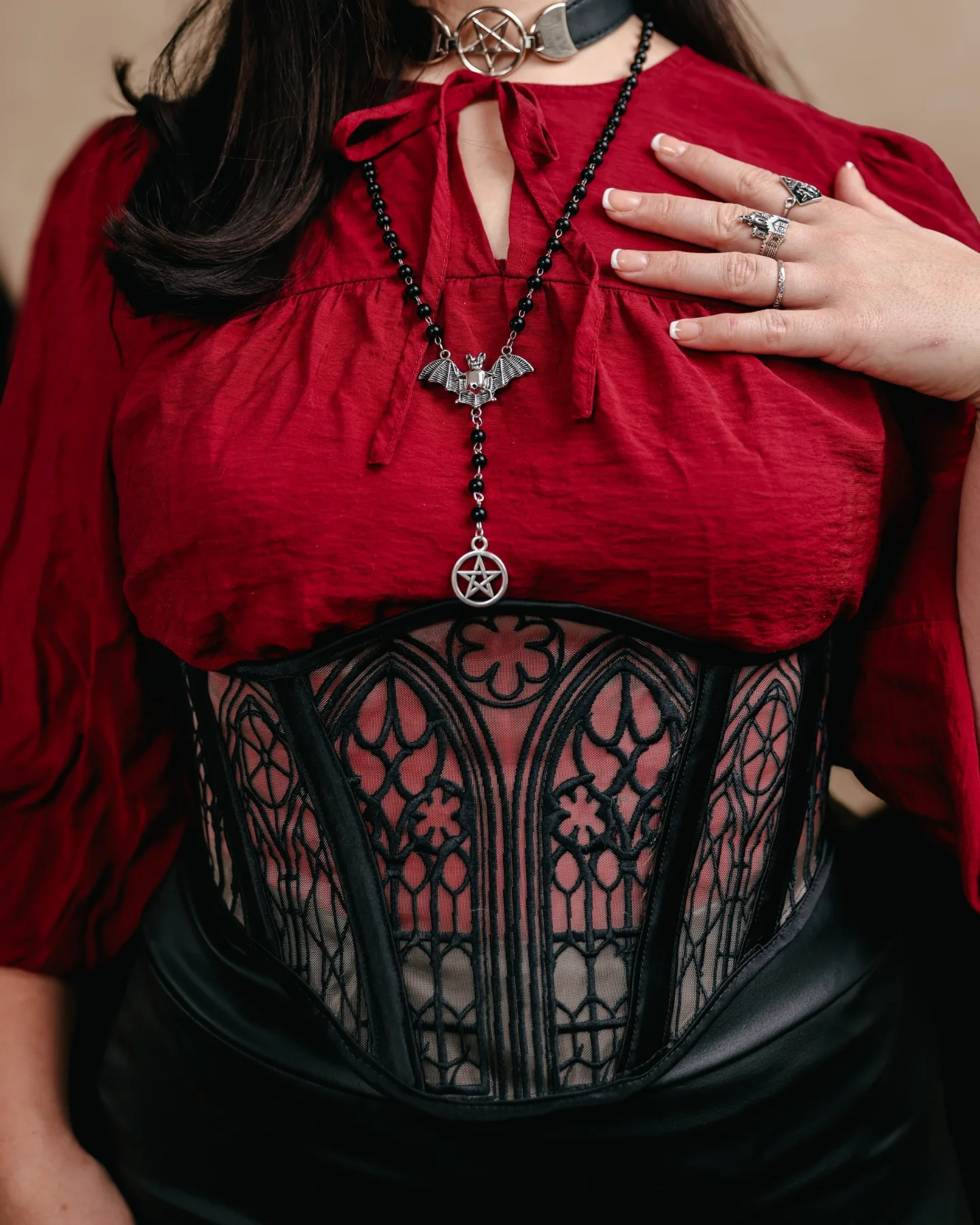 theredthread belted panel corset tops THEREDTHREAD belted panel