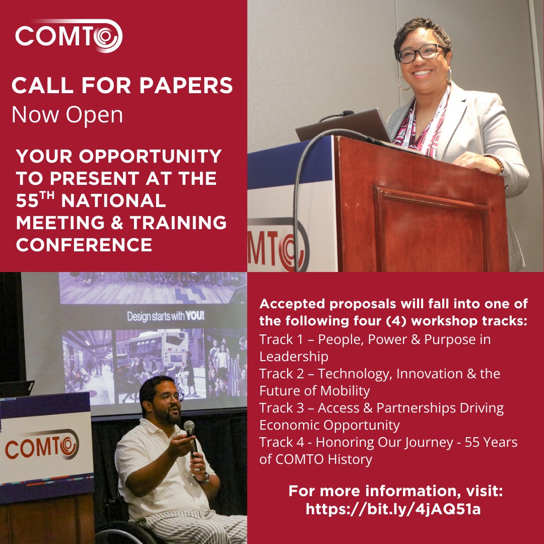 Conference - Call for Papers Now Open! COMTO will be celebrating its ...