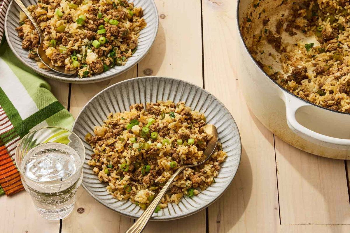 MyRecipes - This Louisiana Dirty Rice recipe is loaded with Cajun spice ...