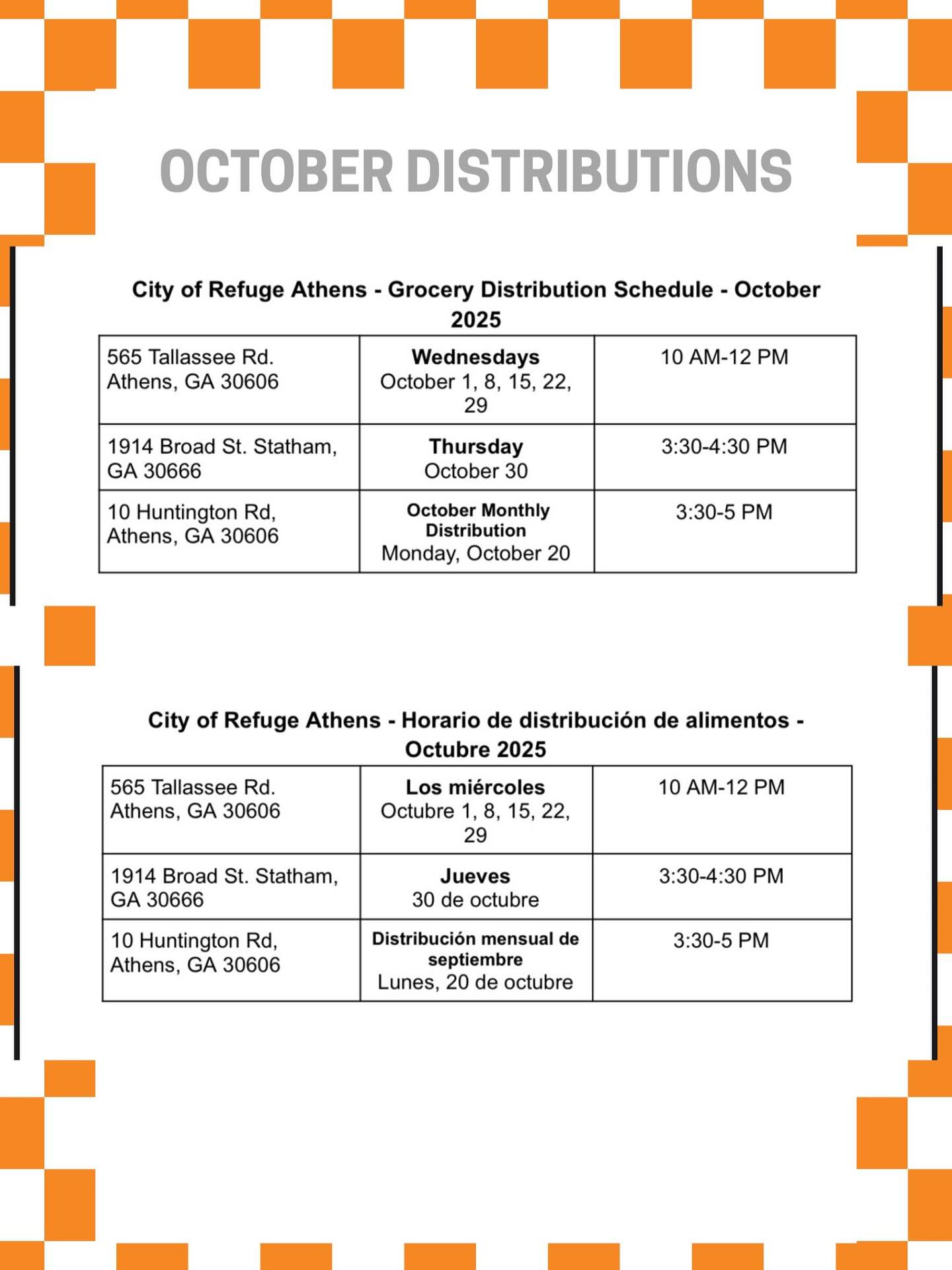 Here is our October Distribution... - City of Refuge Athens | Facebook