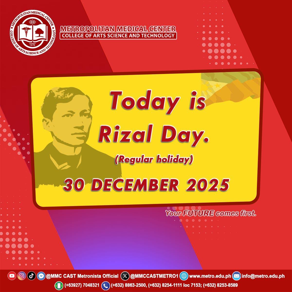 MMC - Today, we commemorate Rizal Day, marking 129 years since the ...