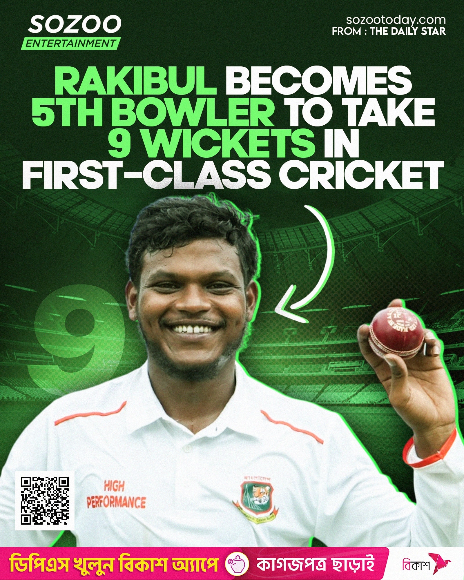 Sozoo - Bangladesh left-arm spinner Rakibul Hasan became just the fifth ...