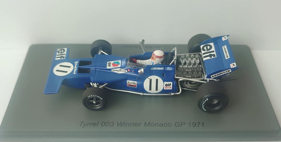 1971 Monaco Grand Prix Tyrrell 003 scale model by Ebbro