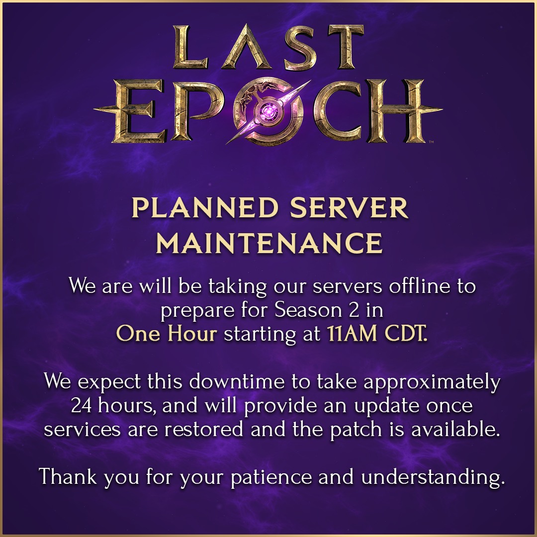 Last - 🚨Planned Server Maintenance🚨 We are will be taking our servers ...
