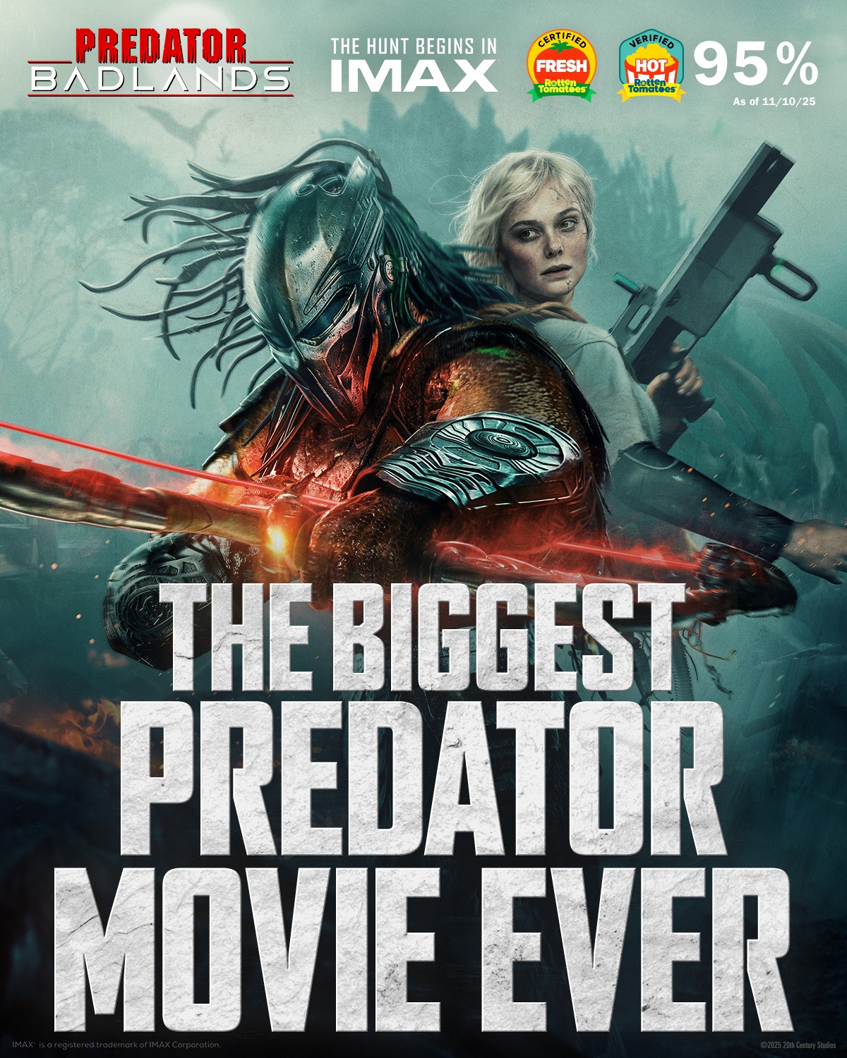 20th - Experience the record-breaking film. Predator: Badlands is now ...