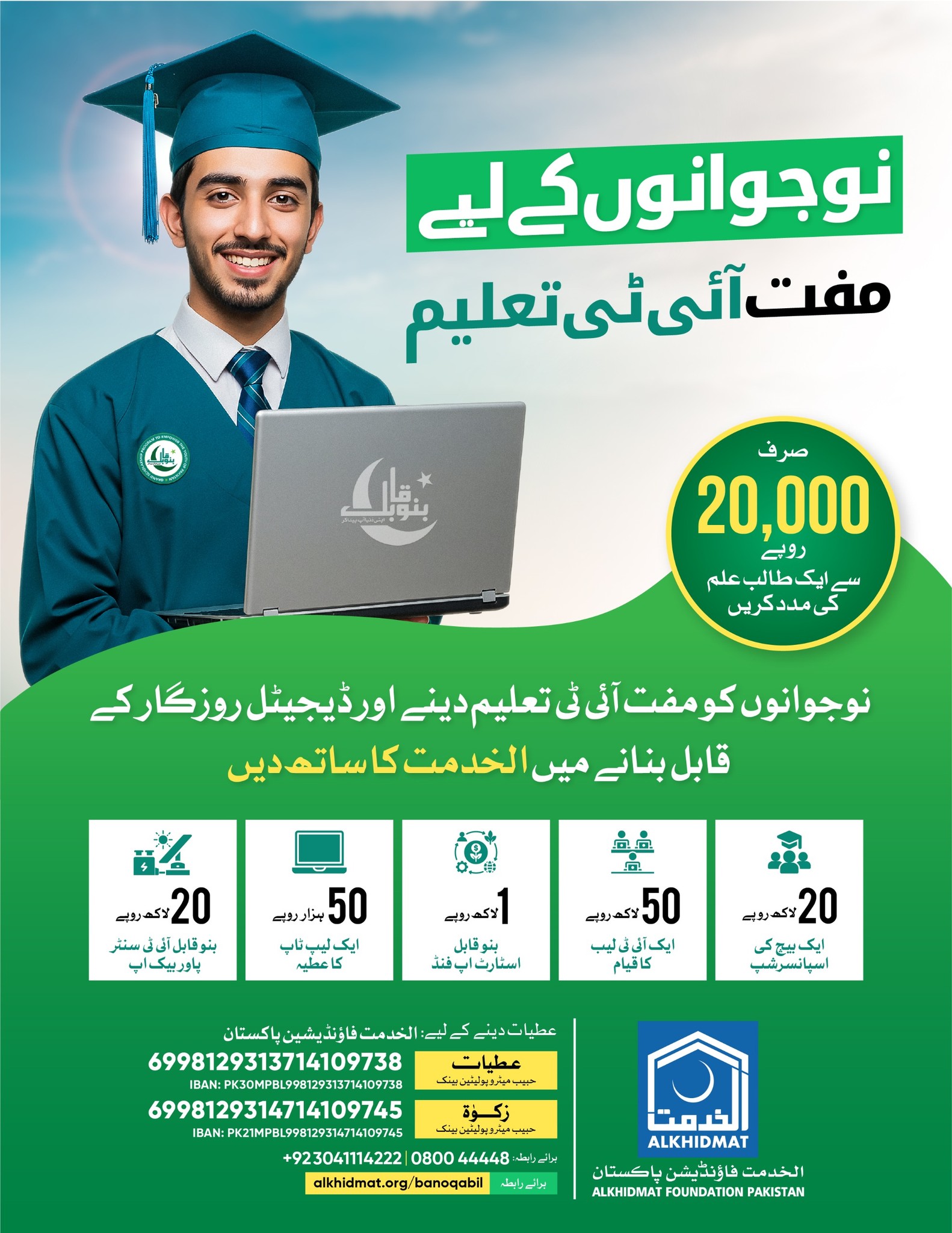 Alkhidmat - 20 لاکھ نوجوانوں کو مفت آئی ٹی تعلیم دینے اور باعزت روزگار ...
