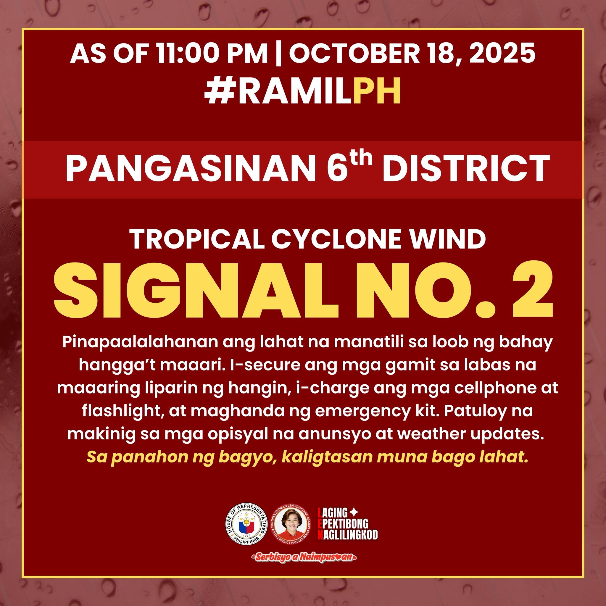 Itinaas na po ang Tropical... - Marlyn 