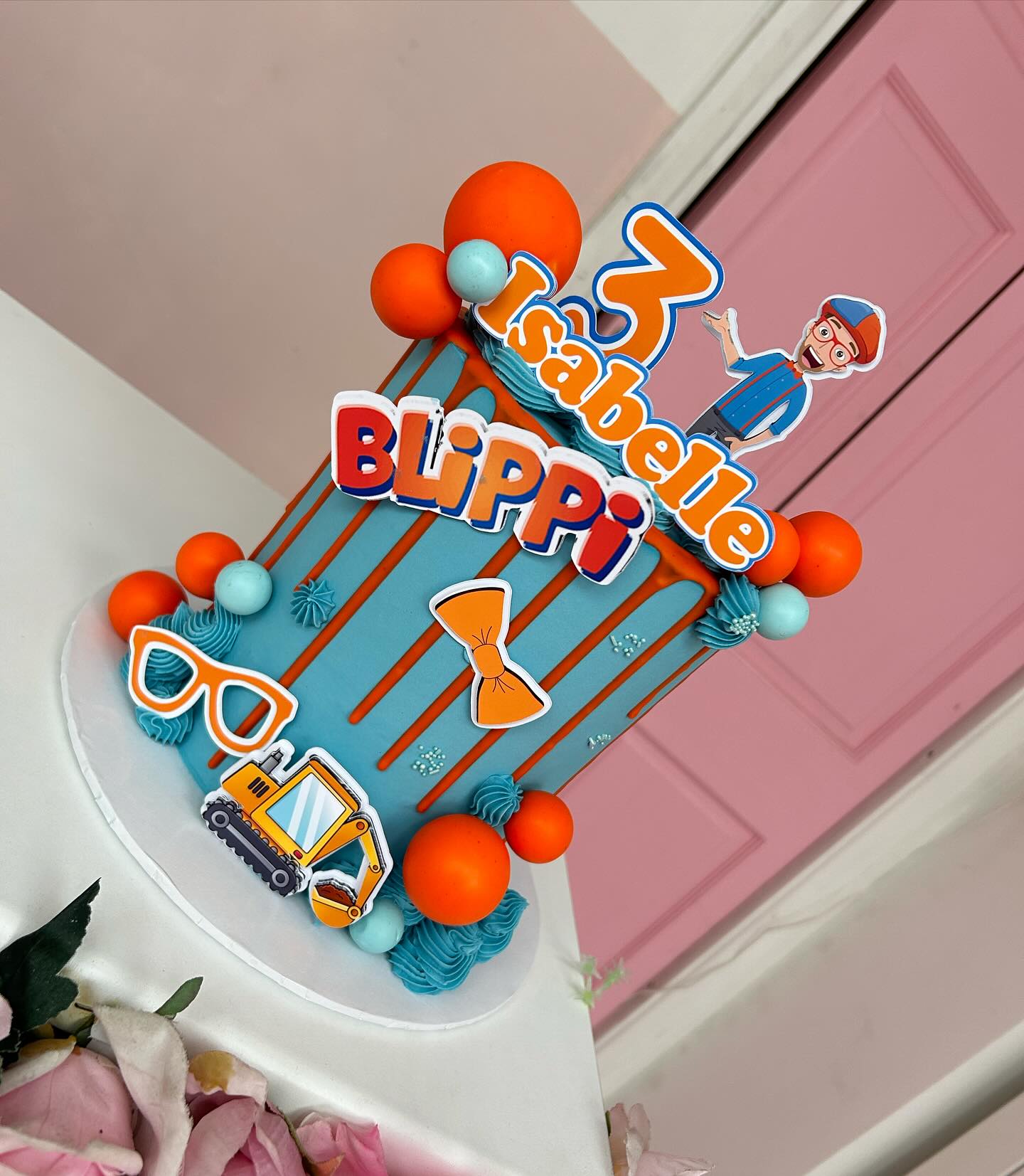Something - Blippi 🩵🧡💙 perfect toppers made by @pickmypaperpetals ...