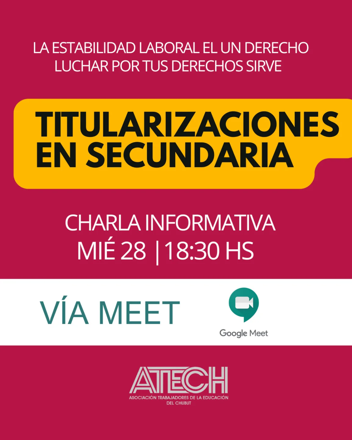 ATECh - TITULARIZACIONES EN SECUNDARIA La estabilidad laboral es un ...