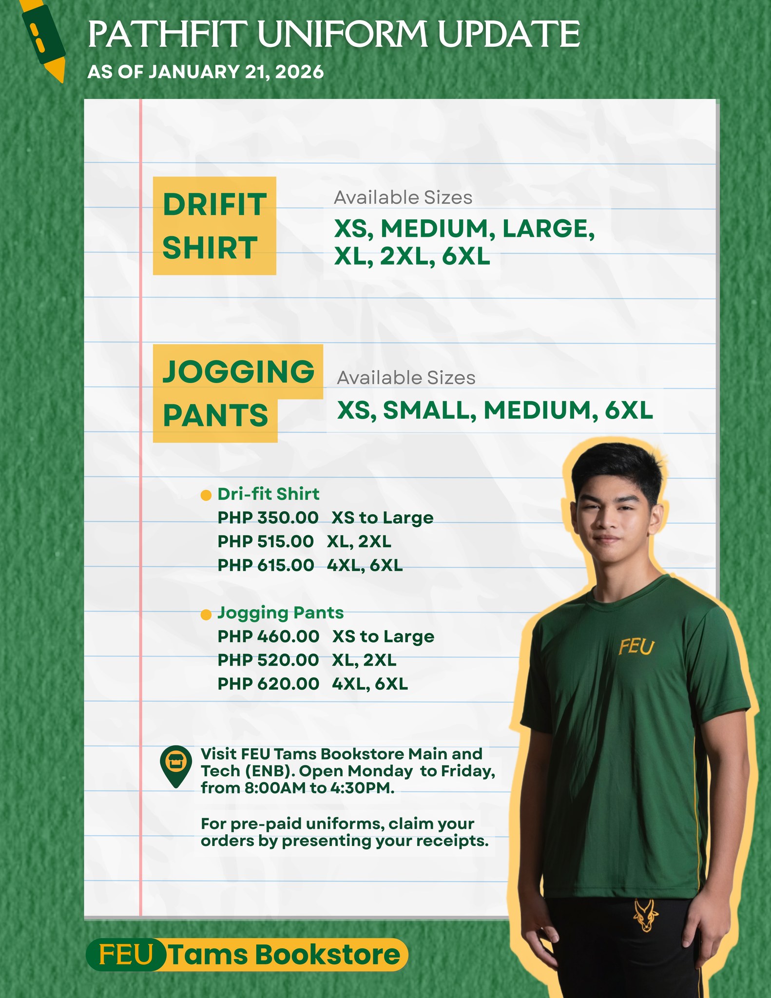 FEU - Hey, Tams! Here is a quick update: PATHFit uniforms available at ...