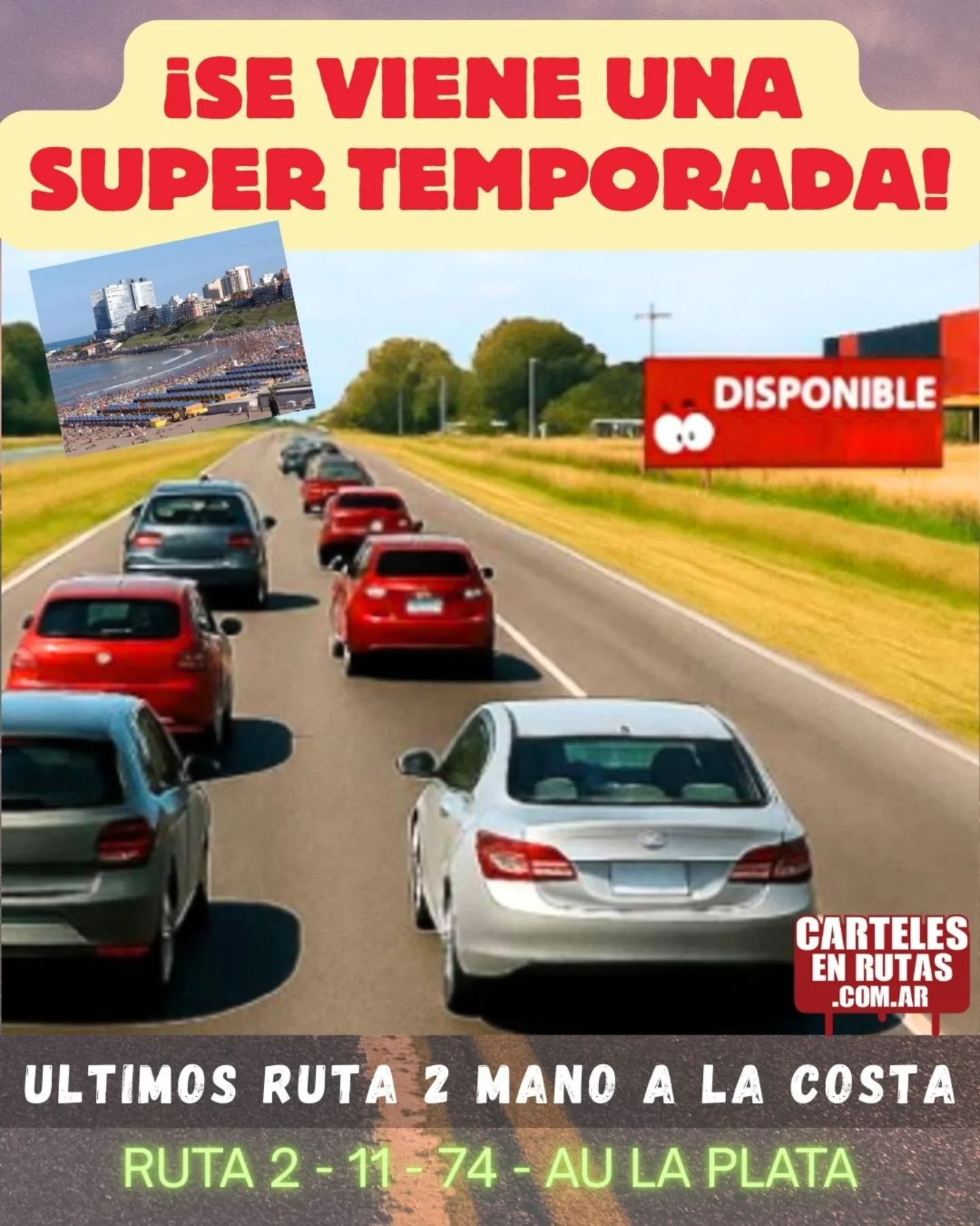 Carteles - Cartel medida 12x4 mts en la Autovía 2 km 73 mano a la costa ...