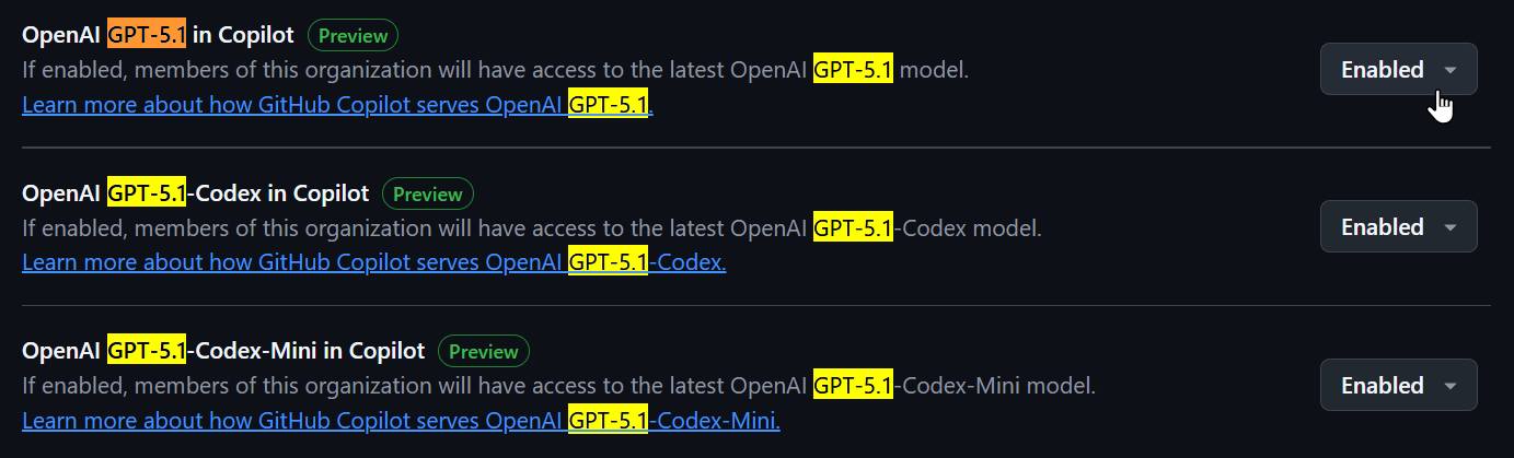 Will - GitHub Copilot 與 Codex CLI 都上架了 GPT-5.1-Codex 喔！😍 https://github ...