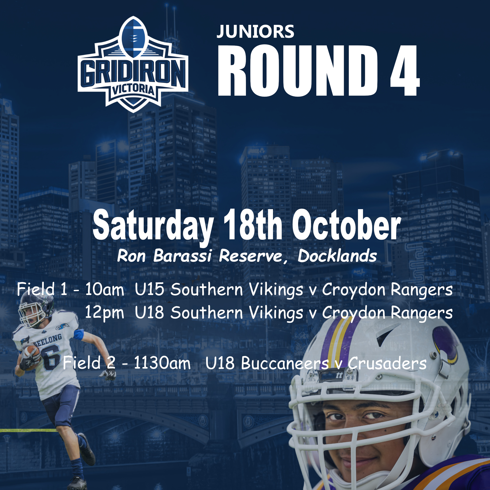 Here are the Junior fixtures for the... - Gridiron Victoria | Facebook