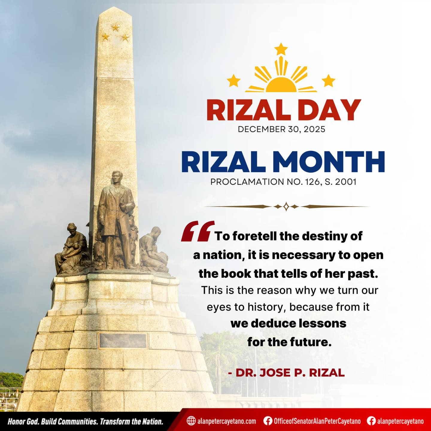 Office - 𝐇𝐎𝐍𝐎𝐑𝐈𝐍𝐆 𝐓𝐇𝐄 𝐋𝐄𝐆𝐀𝐂𝐘 𝐎𝐅 𝐆𝐀𝐓. 𝐉𝐎𝐒𝐄 𝐑𝐈𝐙𝐀𝐋 As we mark the 129th ...