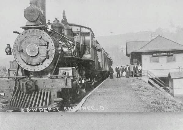 Perry - A great image of a steam locomotive at the Shawnee, Ohio train ...