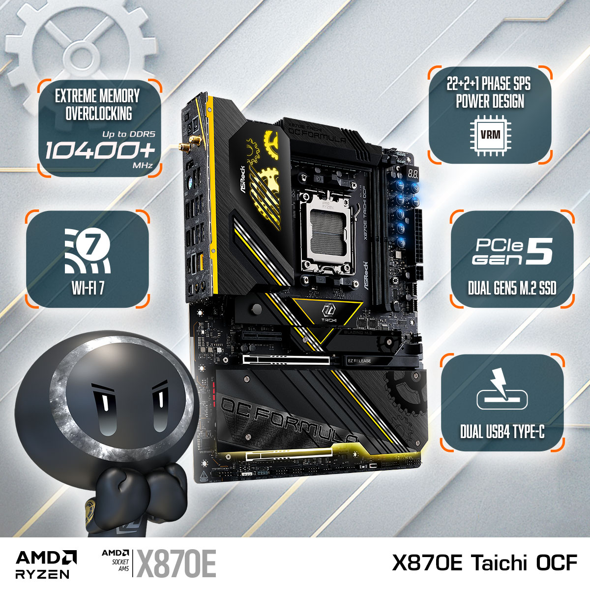 Designed for What's Next. ASRock X870E Taichi now supports the