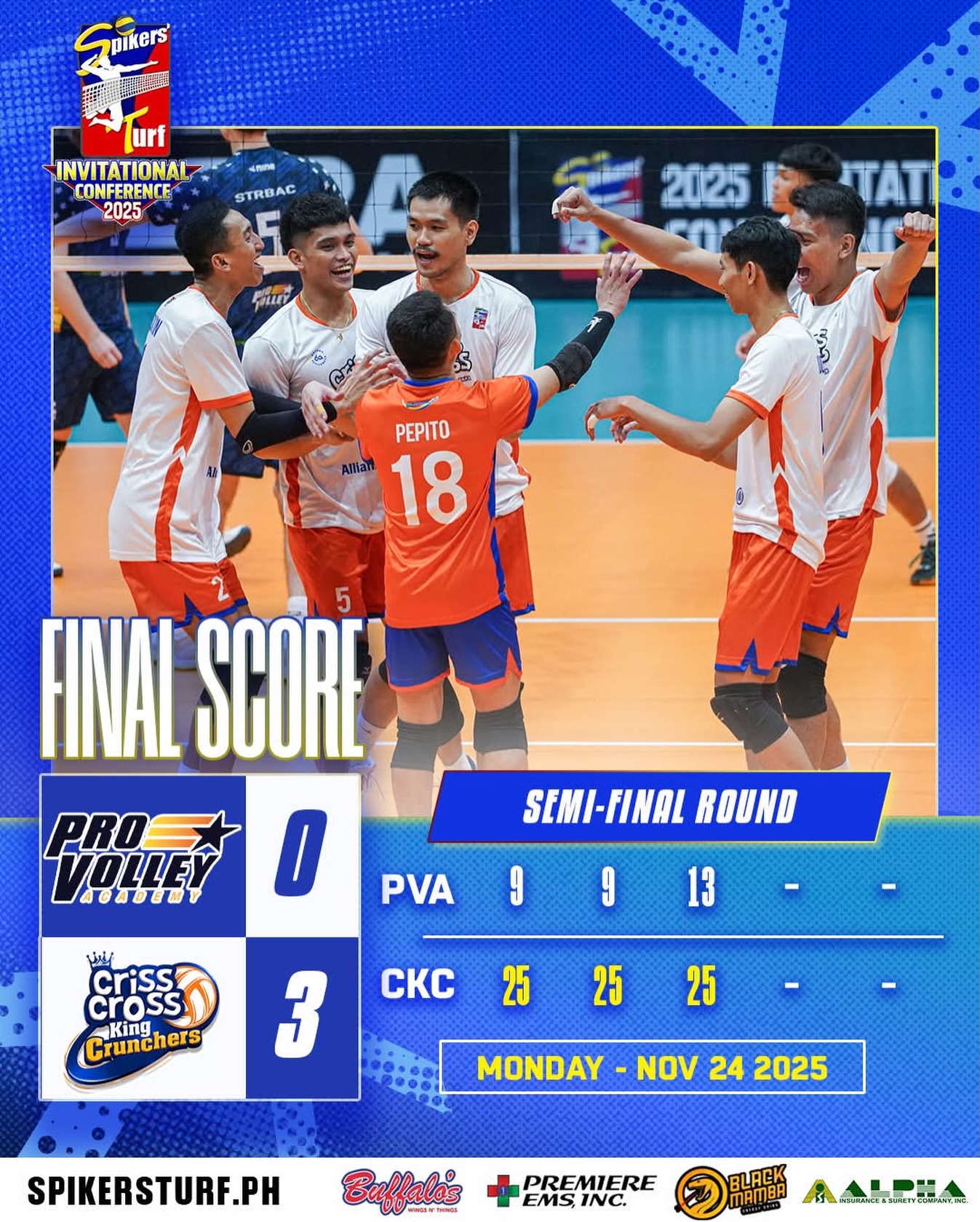 Spikers' - KING CRUNCHERS BOUNCE BACK! 🥔 ⚔️ : PROVOLLEY ⭐ vs. CRISS ...