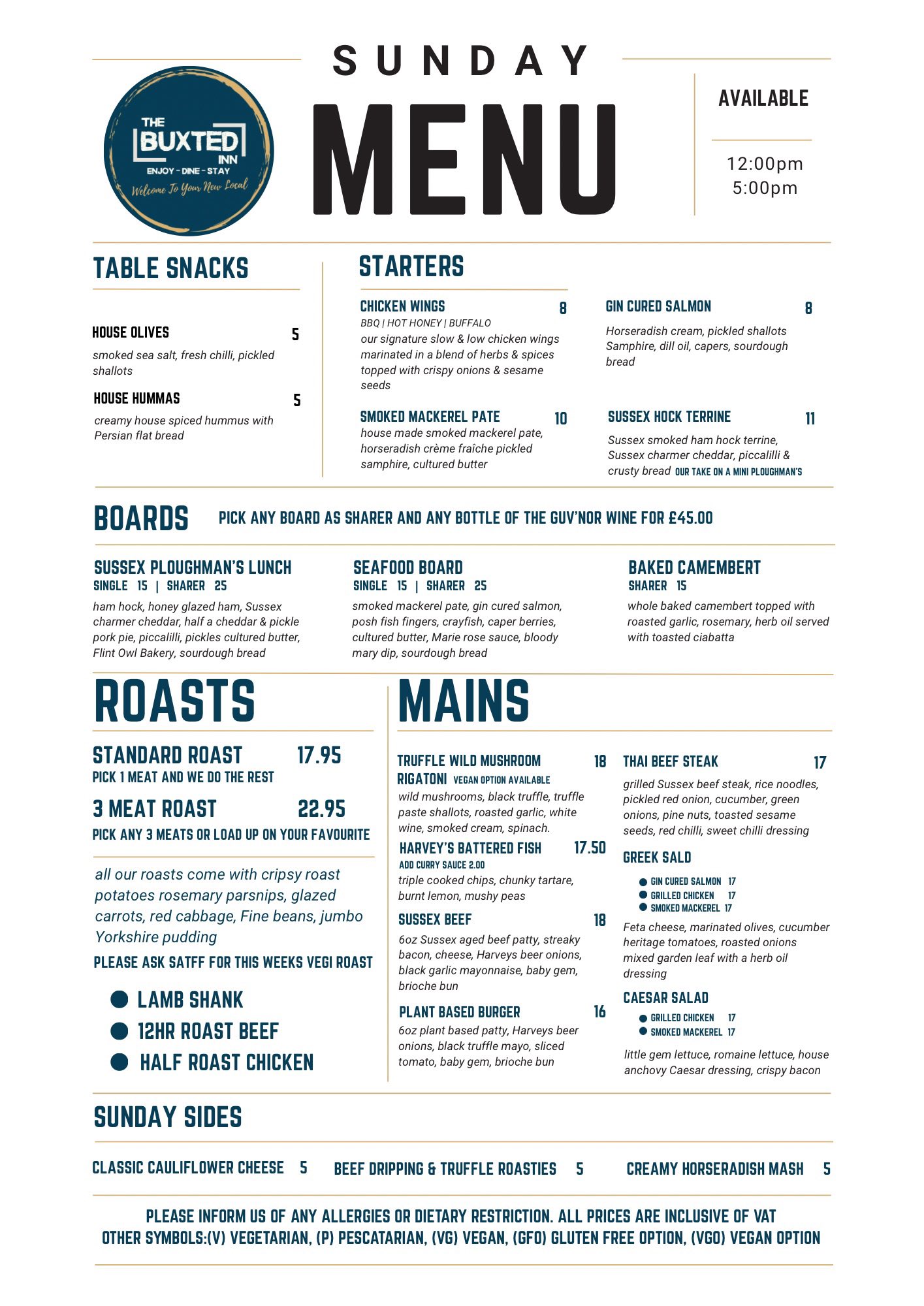 The Buxted Inn - SUNDAY ROASTS 🍽️ | KIDS EAT FREE Sundays... | Facebook