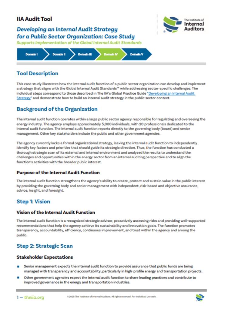 The Institute - The IIA Audit Tool: Developing an Internal Audit ...