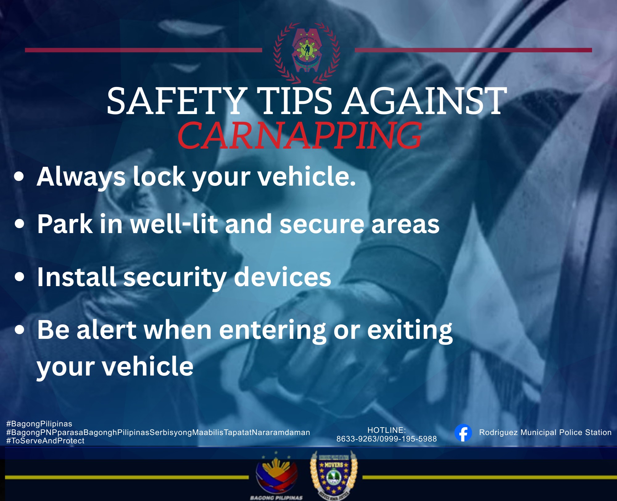 ANTI-CARNAPPING TIPS... - Rodriguez Municipal Police Station | Facebook