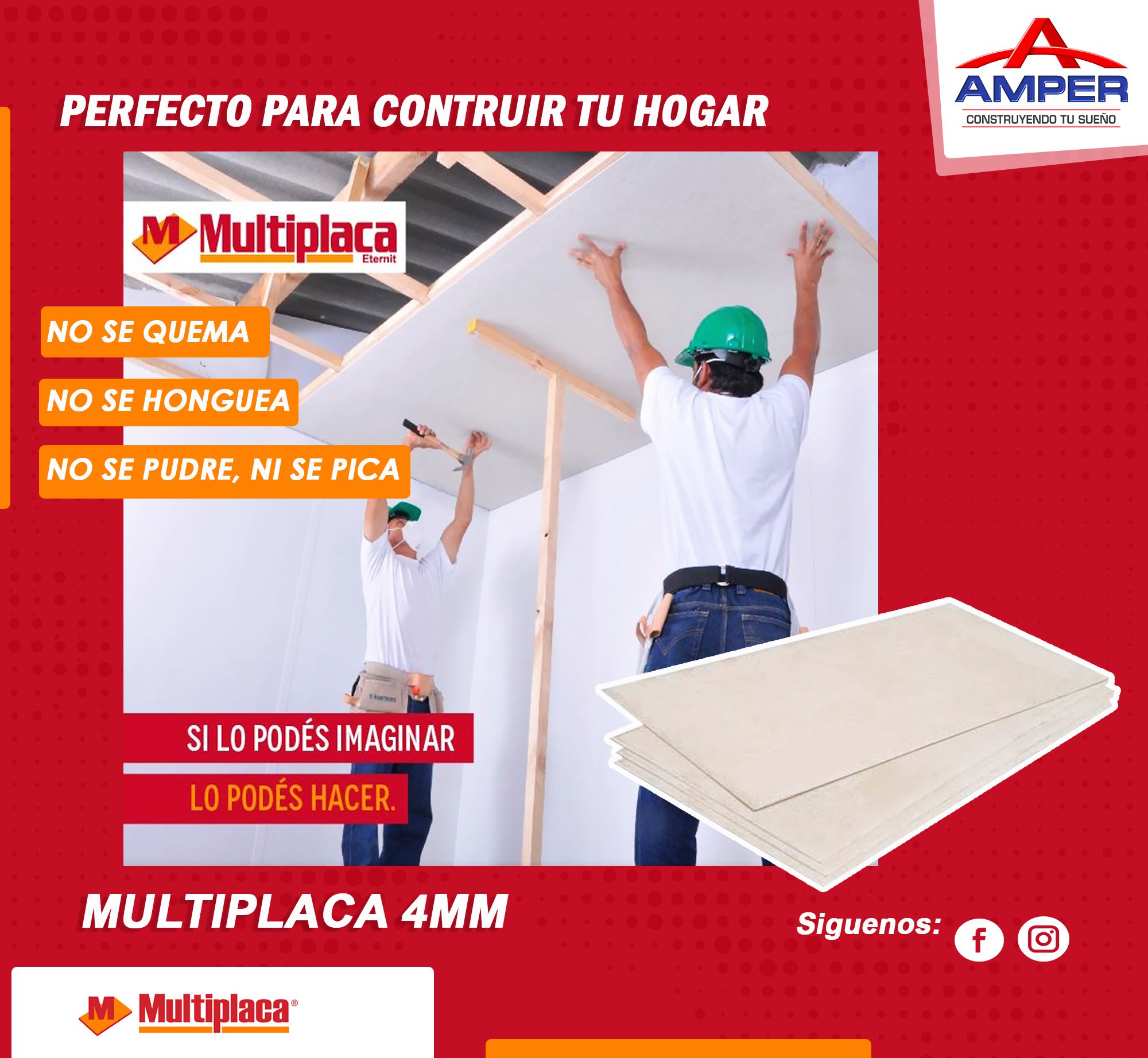 Amper - MULTIPLACA 4MM #AMPER Plancha de Fibrocemento... | Facebook
