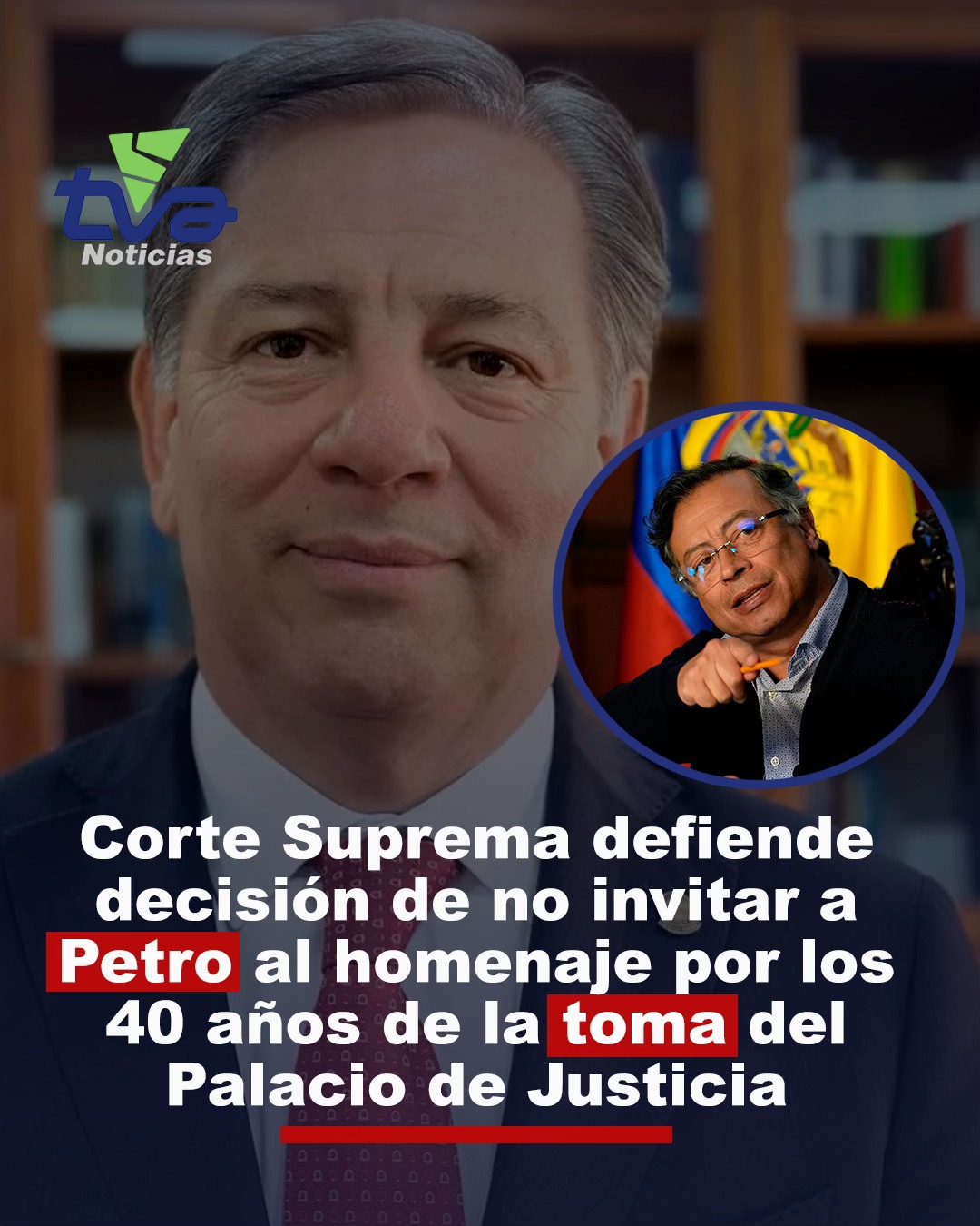 TVA Noticias - ⚖️ Petro no fue invitado al acto por los 40... | Facebook