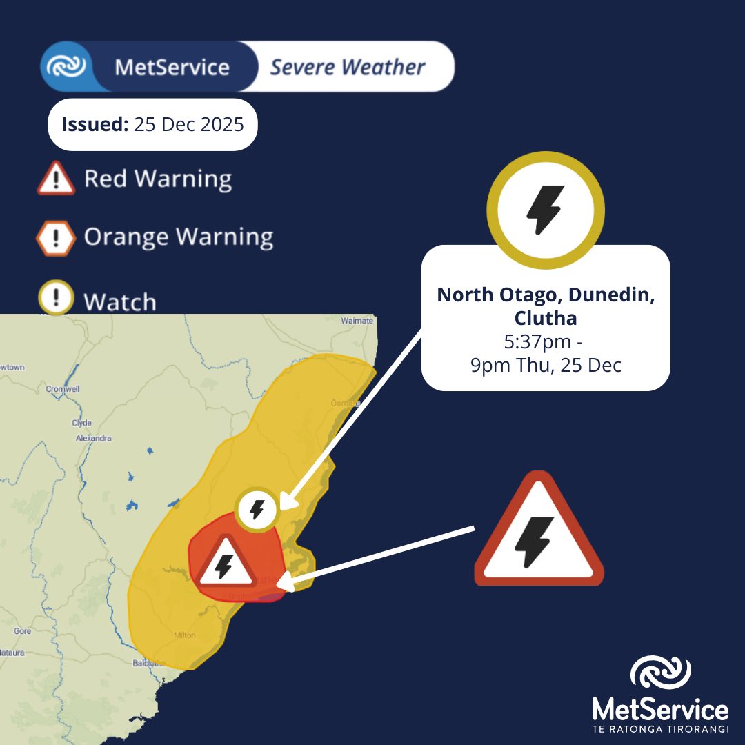 ⚠️ Warning Update ⛈️ 🔴 Severe... - MetService New Zealand | Facebook