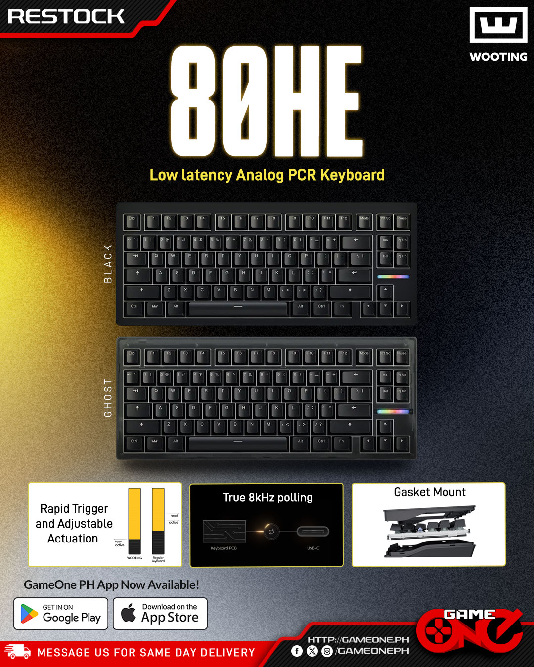 Game - RESTOCK ALERT! 📢 Meet the Wooting 80HE! A 80% layout, 8kHz ...