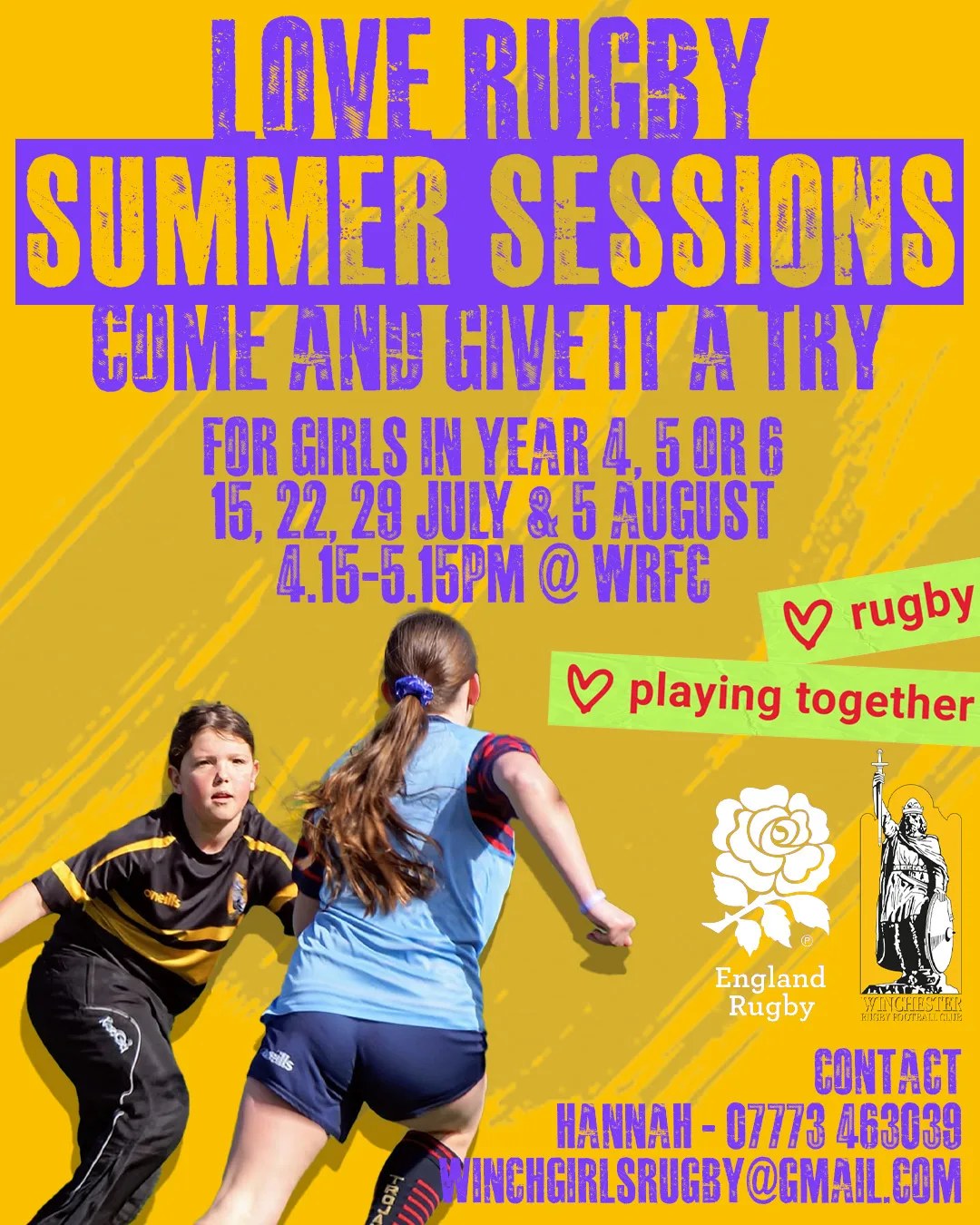 Winchester - Winchester Girls Rugby are thrilled to be running Girls ...