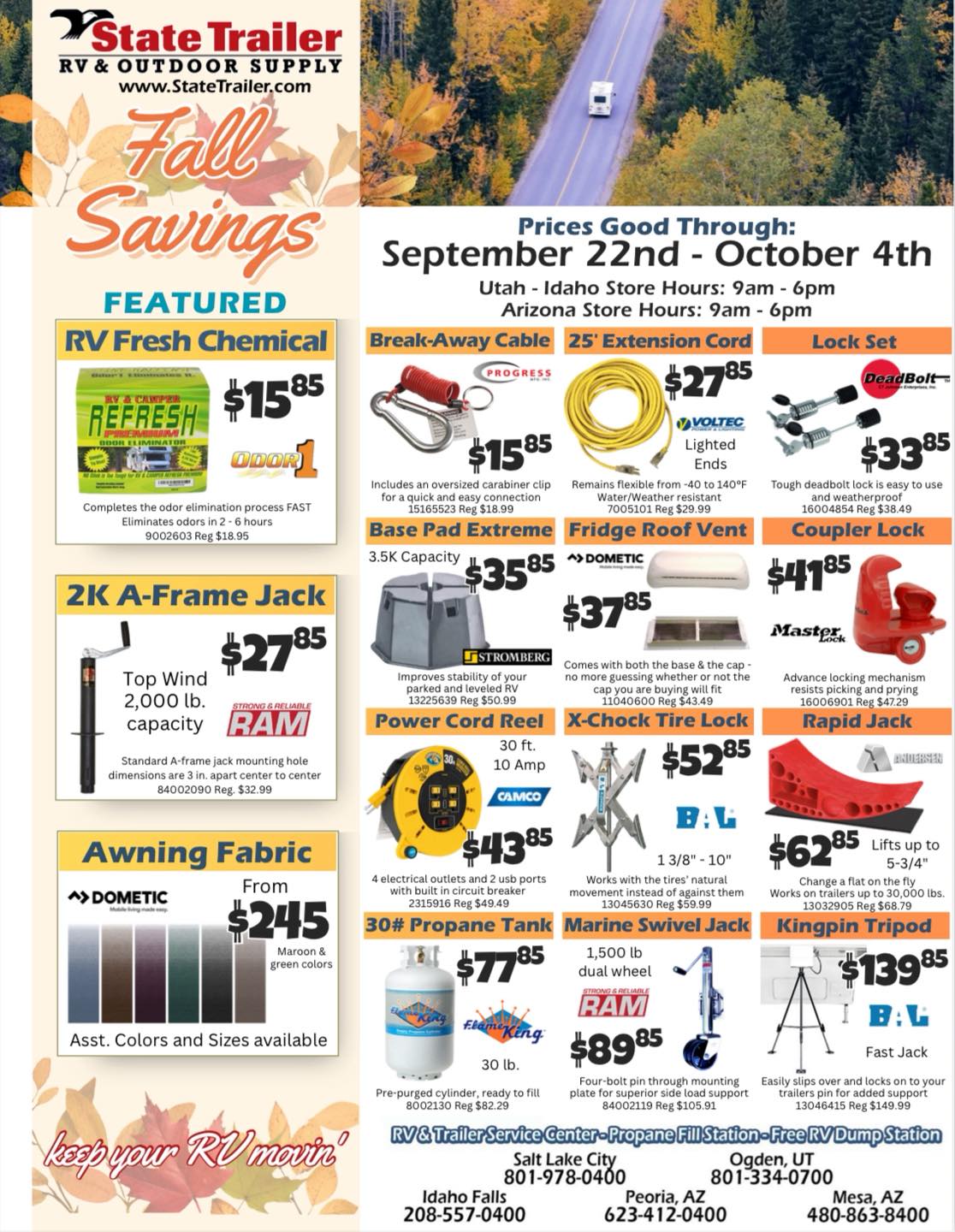 State - 🍂 Fall deals you don’t want to miss! From propane tanks to RV ...
