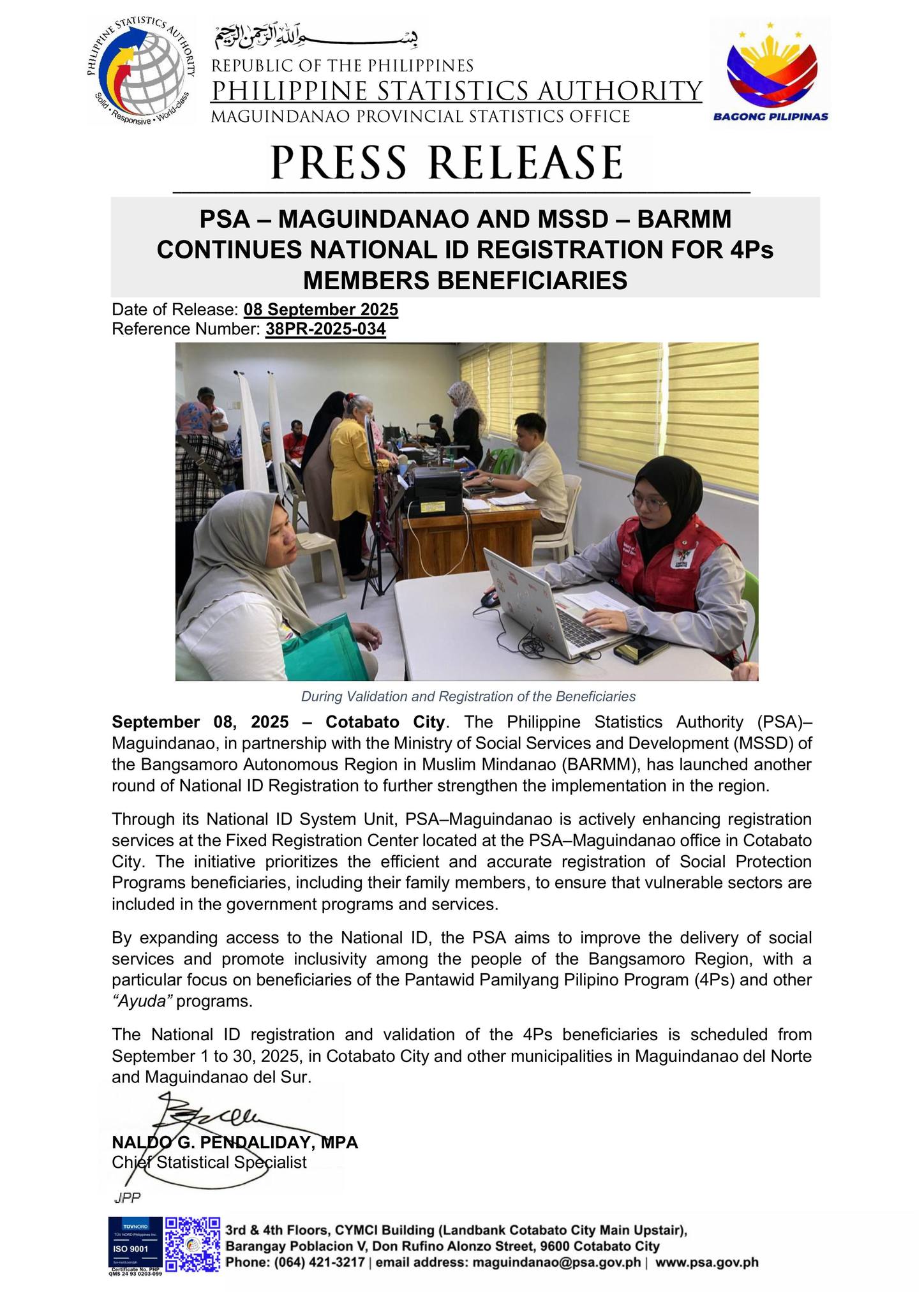 PSA – MAGUINDANAO AND MSSD – BARMM... - PSA BARMM Maguindanao | Facebook