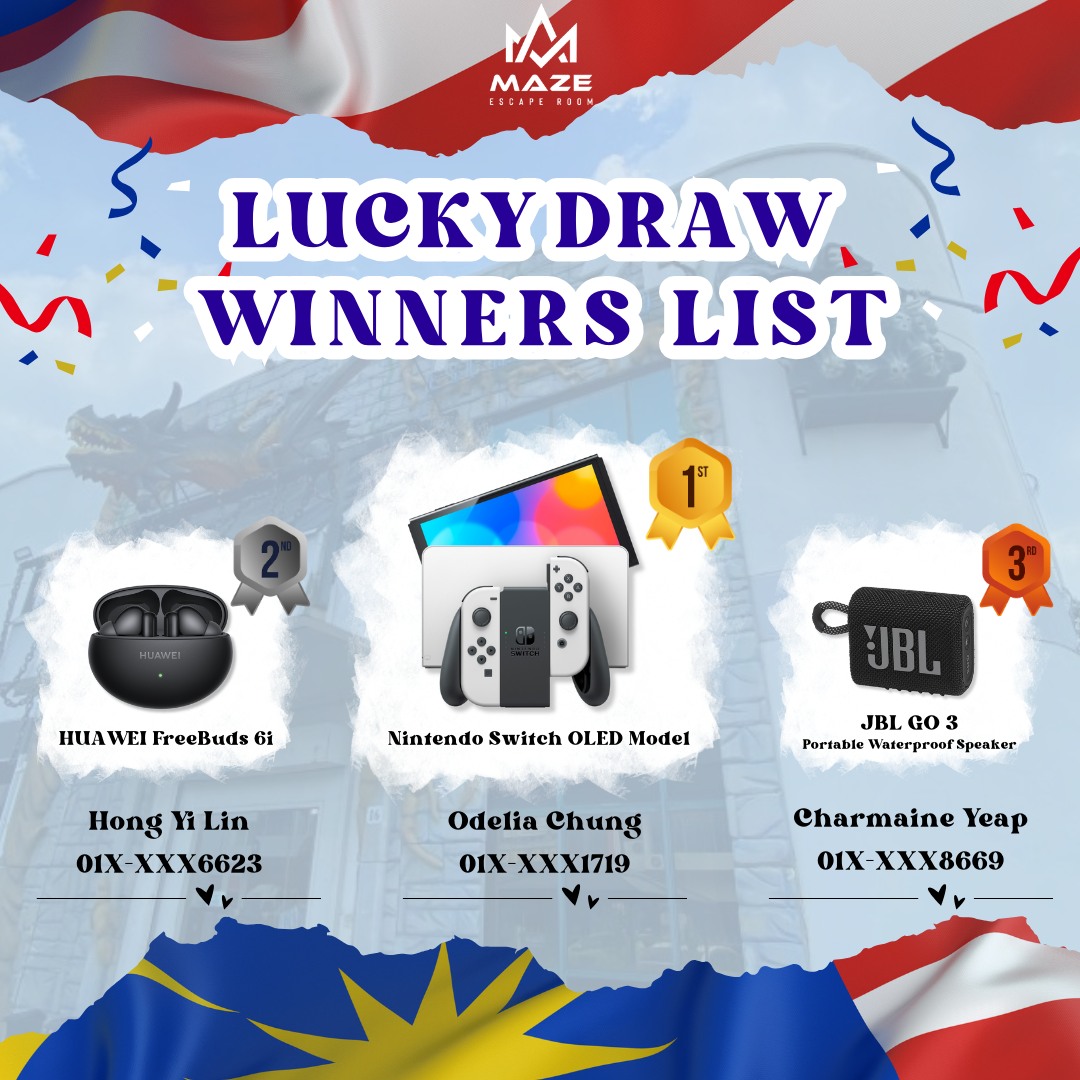 🎉🎟️ Merdeka Quest - Lucky Draw... - MAZE Escape Room 密室逃脱