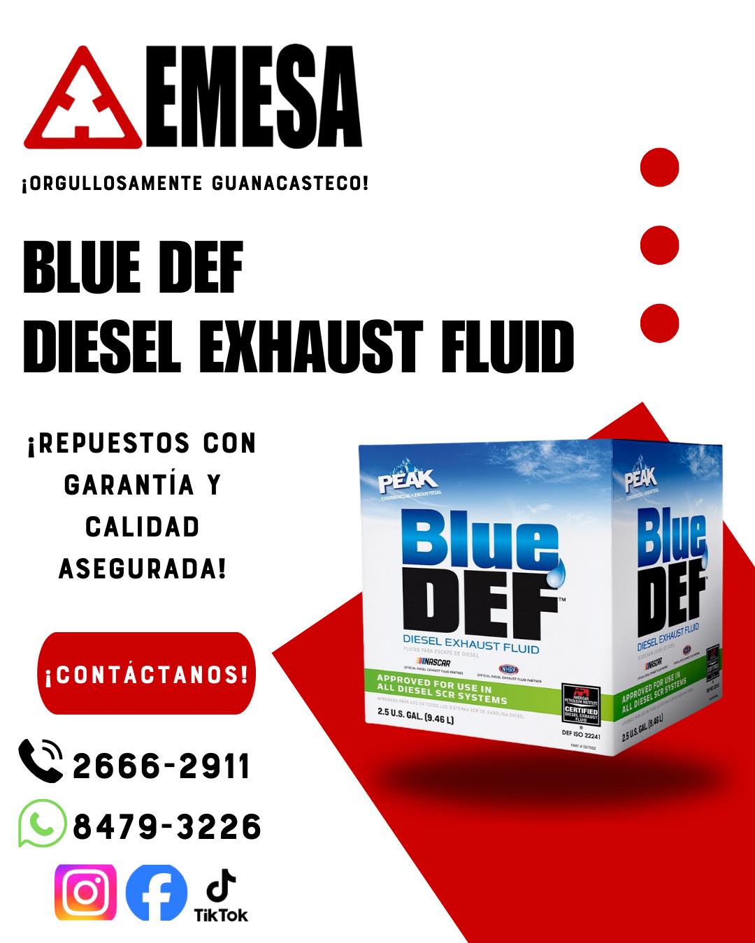 Repuestos - 🔔 BlueDEF (Diesel Exhaust Fluid) disponible en Emesa. Si ...