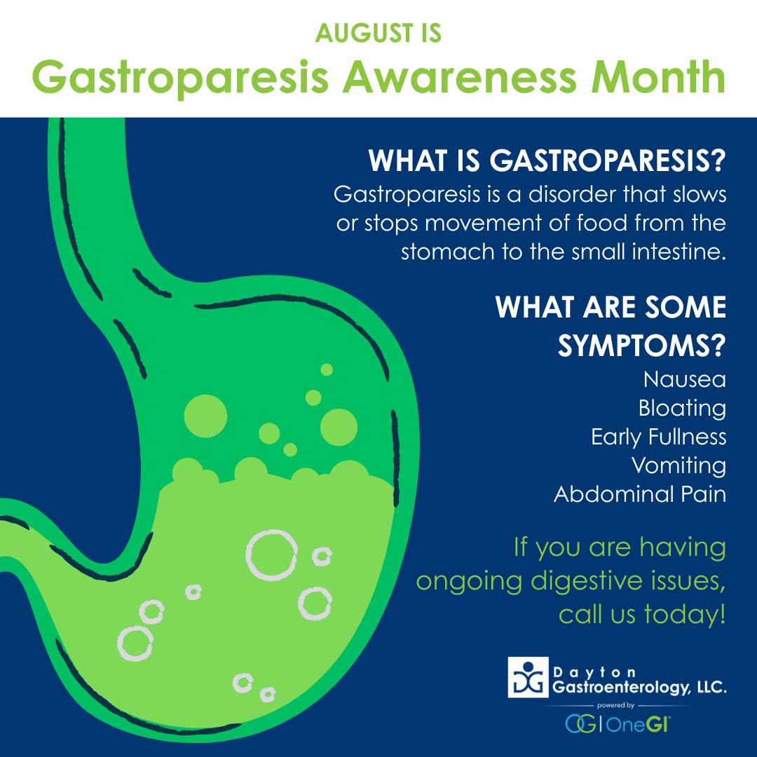 What are initial symptoms of gastroparesis?