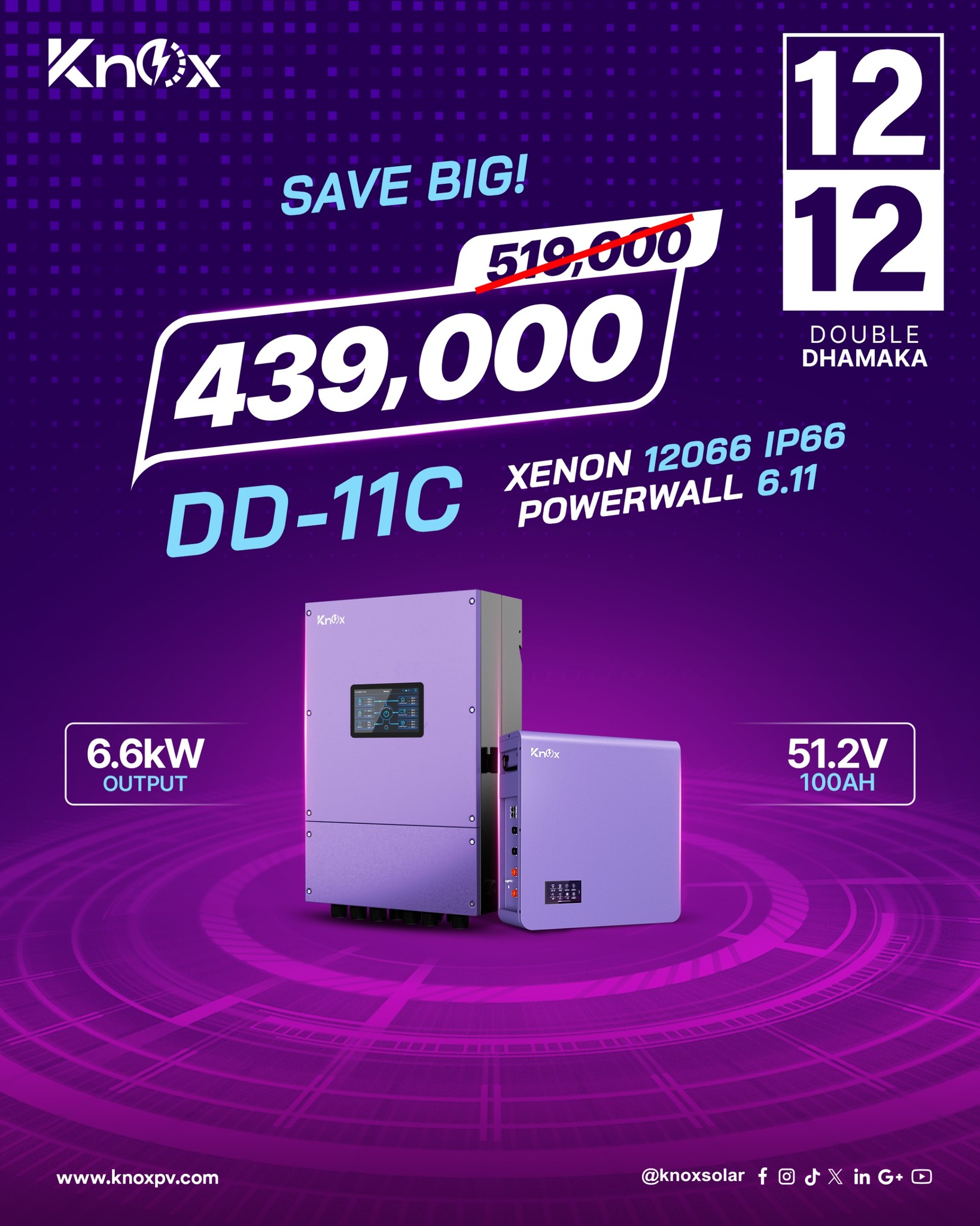 HURRY BEFORE END! UP TO 6.6kW OUTPUT ON SALE! 💸 The KNOX Solar