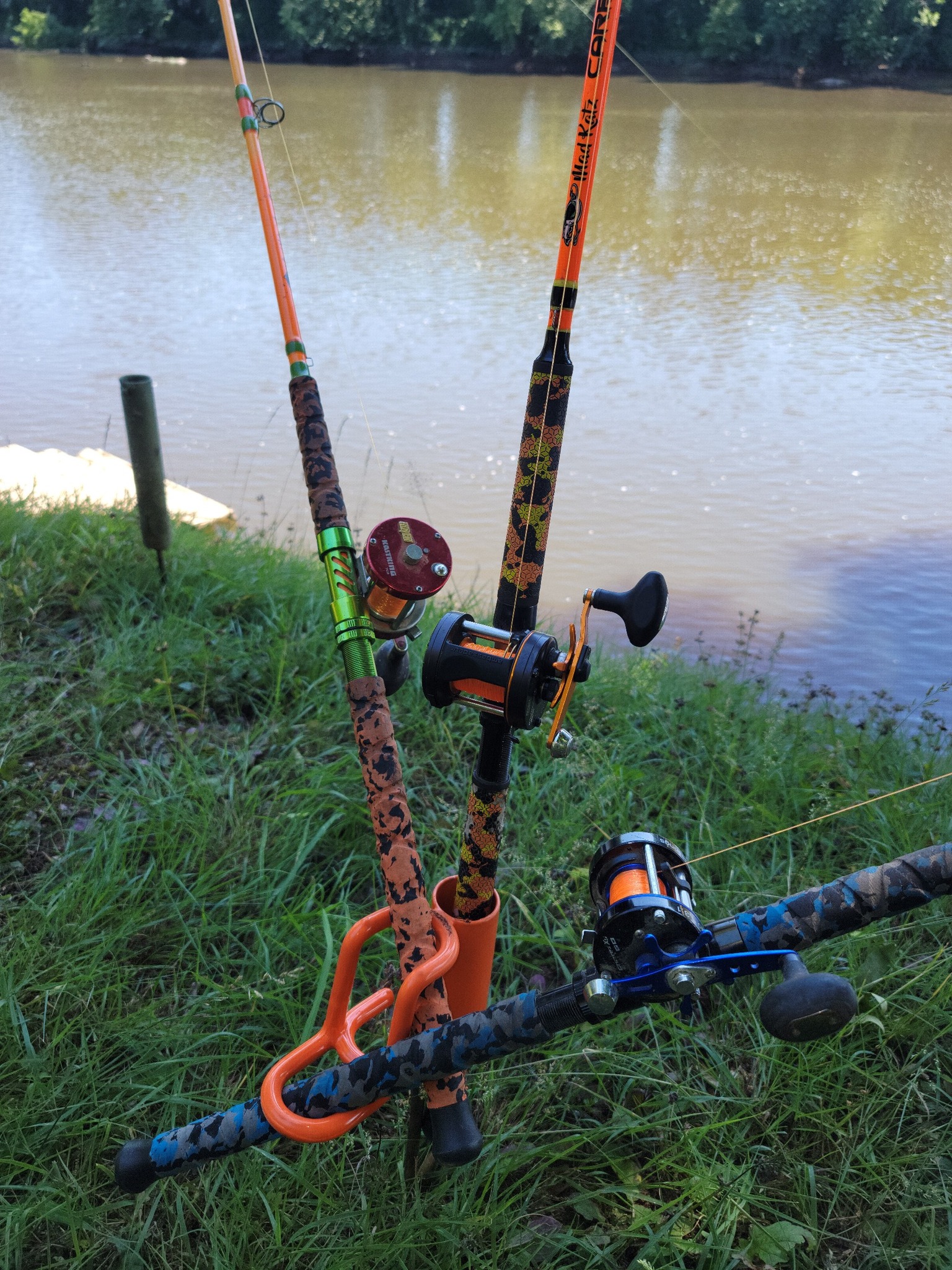 fishing rod holders for river bank Takedown 3 Position Holder Constructed from rugged 1/4 steel with a powder GOLDEAL 2pcs Rod Holders for