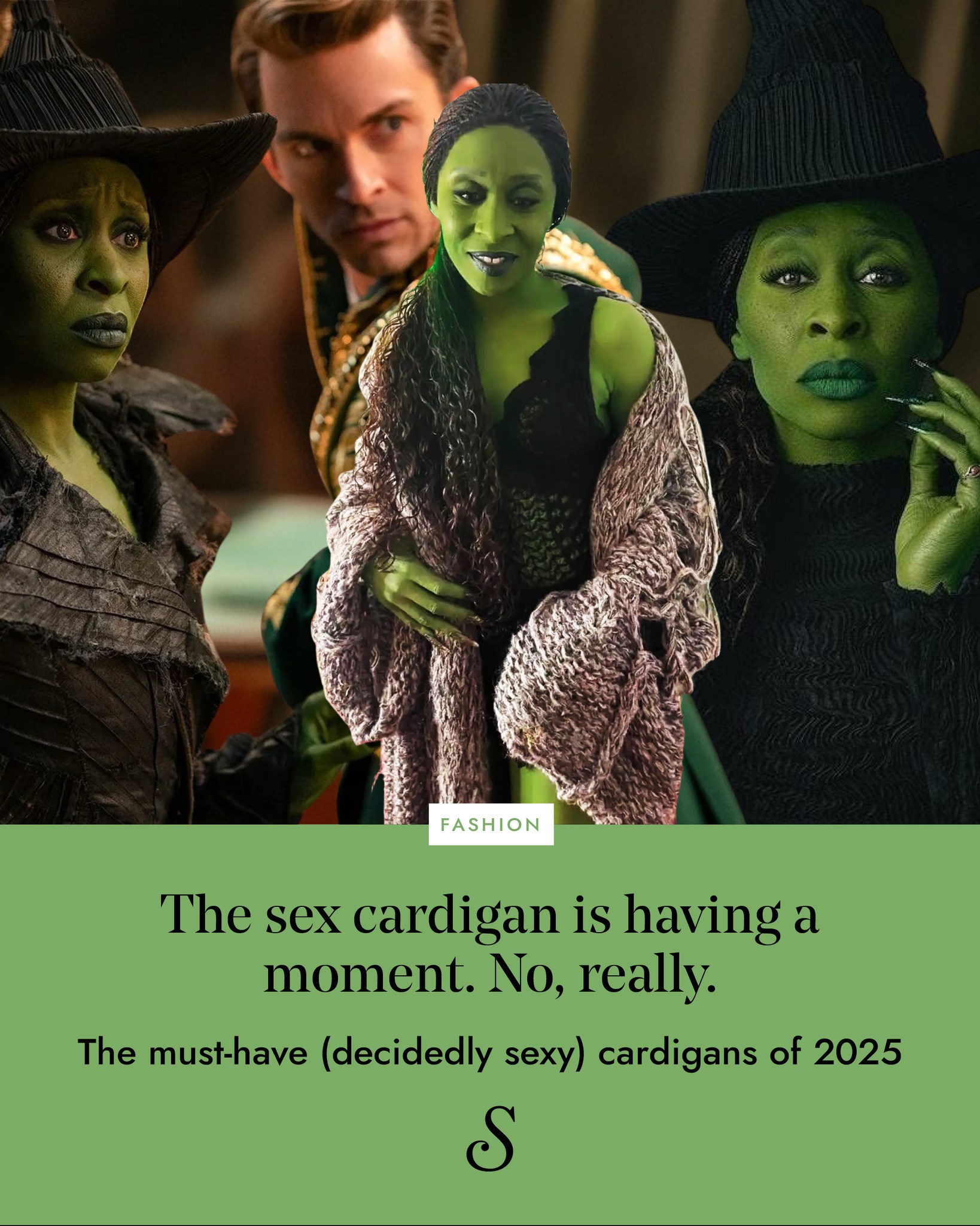 It's the battle of the chunky knits—and #Elphaba's “sex cardigan