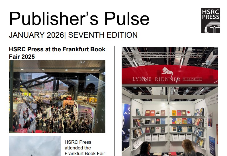 Human - Catch up on all things HSRC Press. 'Publisher's Pulse ...