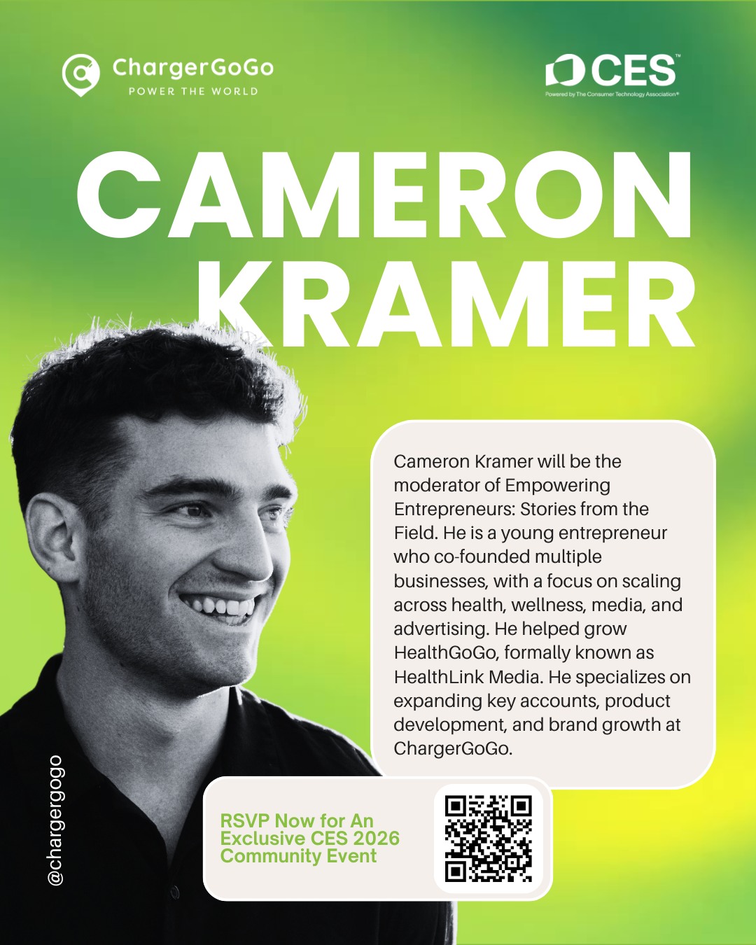 ChargerGoGo - Cameron Kramer is joining ChargerGoGo at CES 2026 as the ...