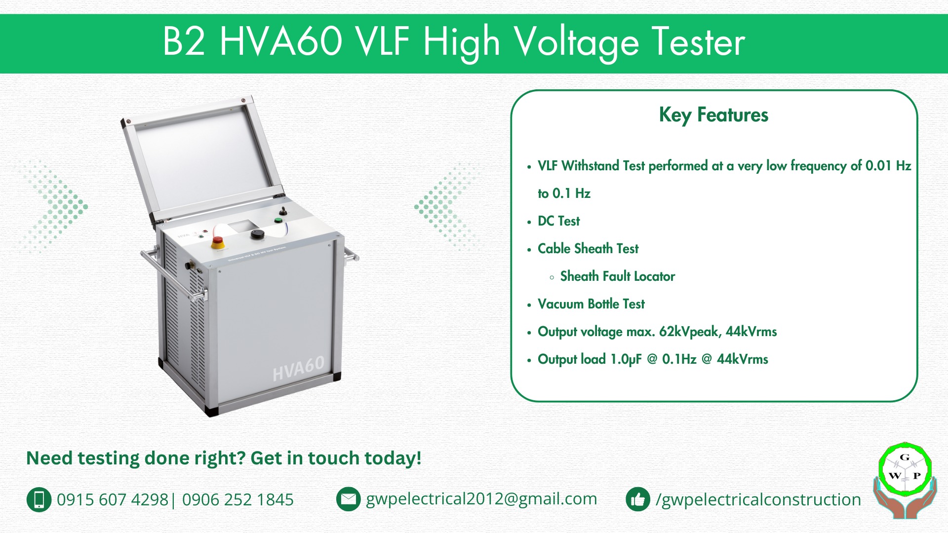 GWP - Introducing Our New Hi-Pot Testing Service – Powered by the B2 ...