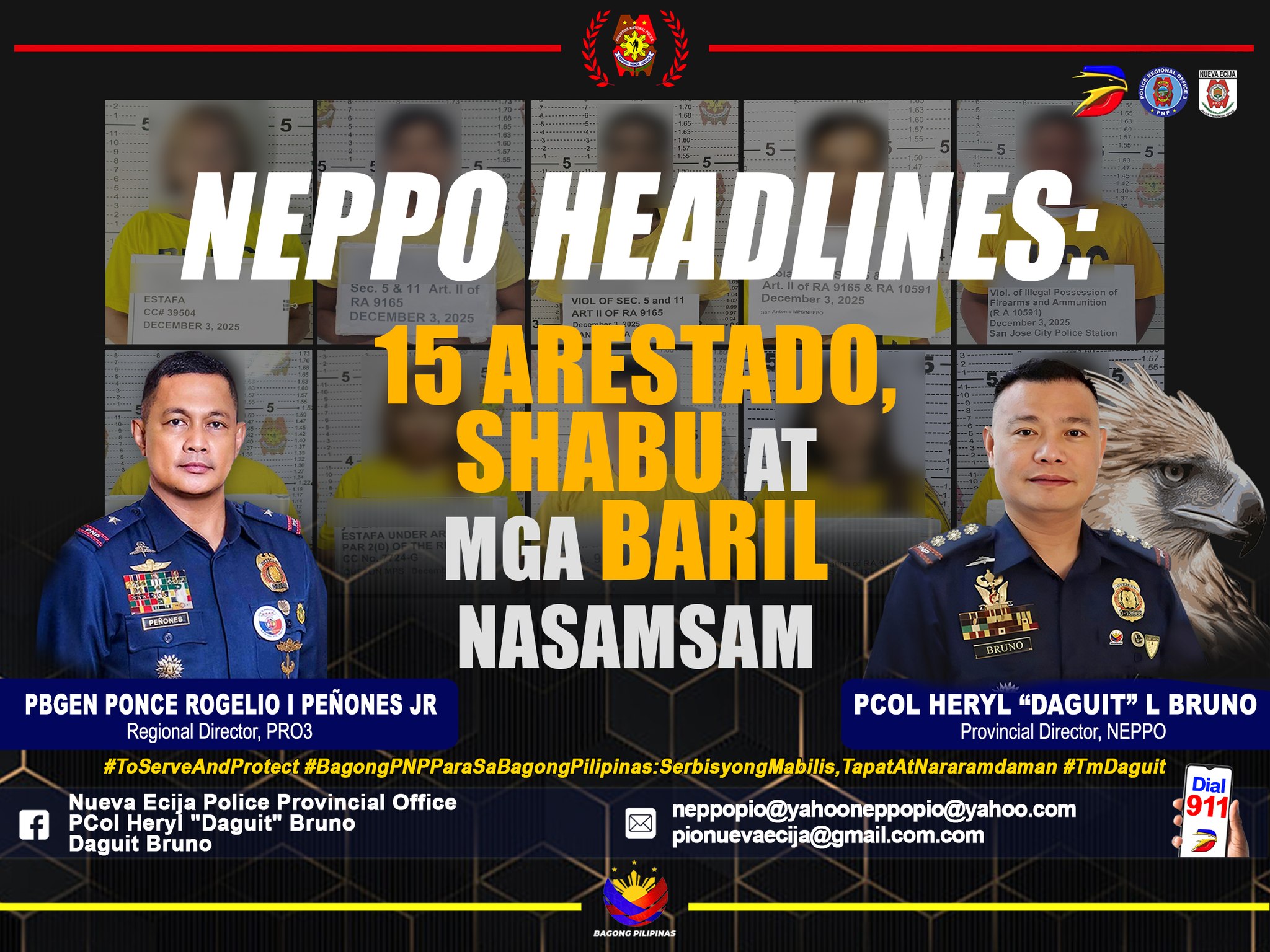 Nueva - NEPPO HEADLINES: 15 ARESTADO, SHABU AT MGA BARIL NASAMSAM ...