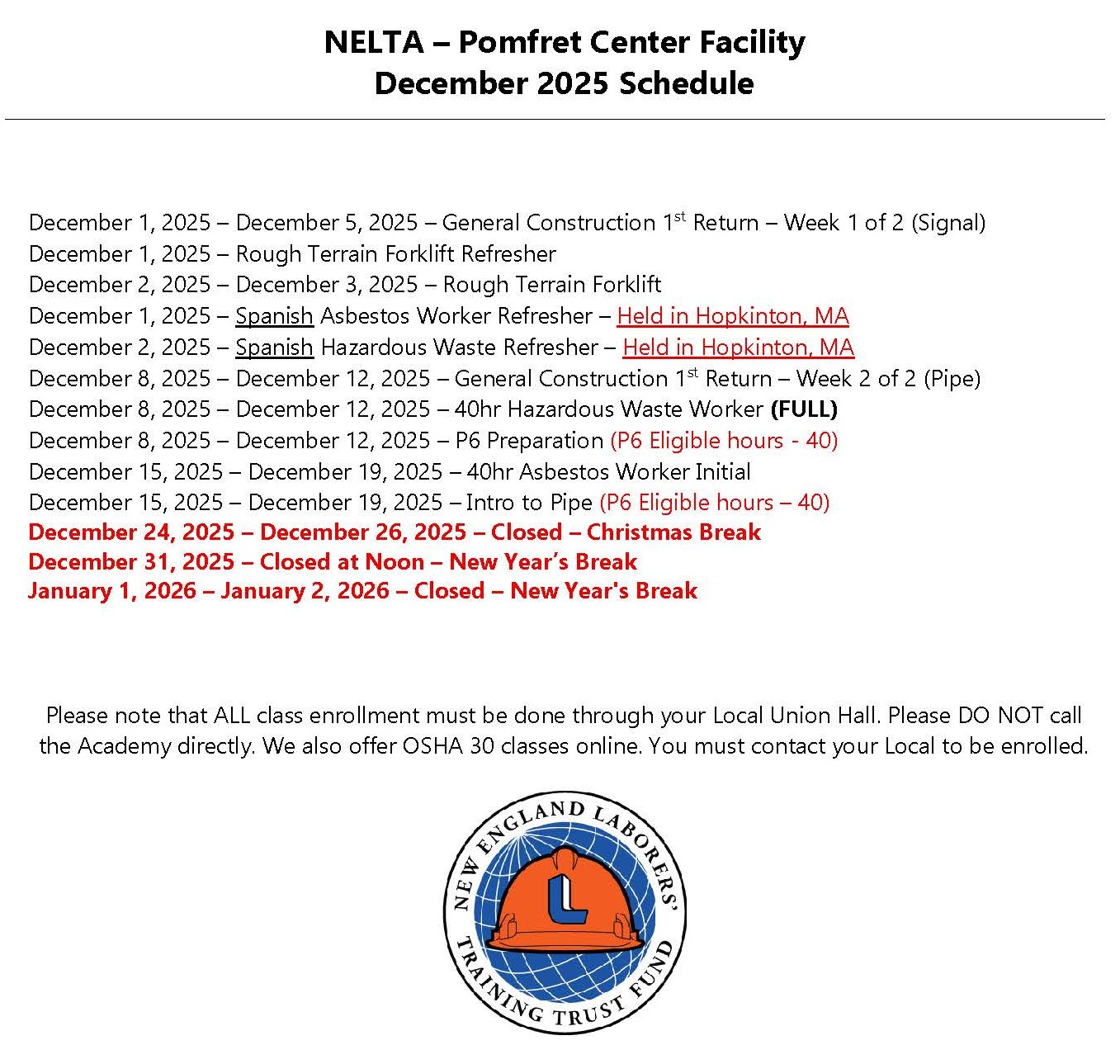 New England Laborers Training Academy | Pomfret Center CT