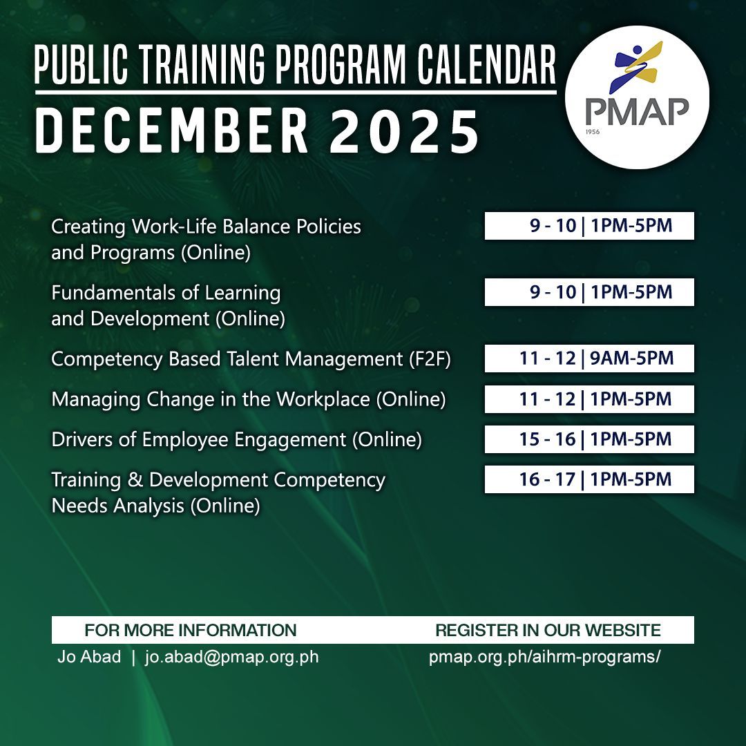 People - Level up your skills before the year ends! PMAP is delighted ...